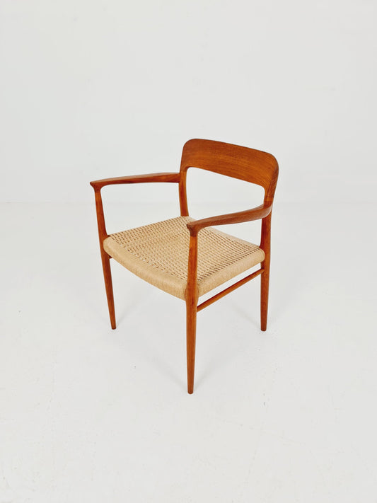 mid century Vintage Danish Cord Teak Armchair by Niels Otto Moller n: 56 , 1960s,