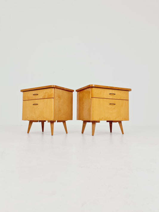 German Mid century nightstands/ bedside tables BY WK Möbel , 1960s Set of 2