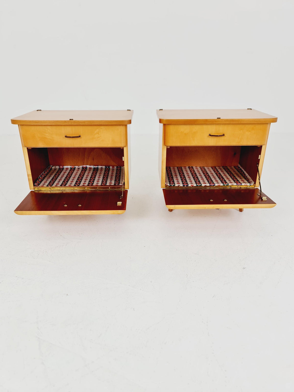German Mid century nightstands/ bedside tables BY WK Möbel , 1960s Set of 2