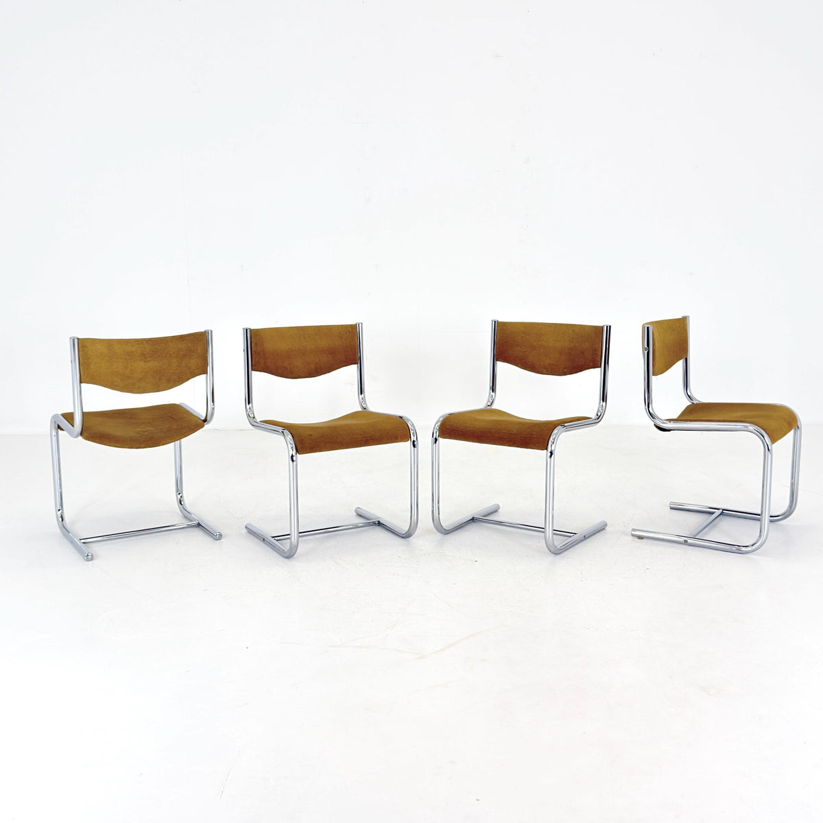 Mid Century Dining Set, Table & 4 Cantilever Chairs, Huwa-Spiegel Parsol 1980s Germany