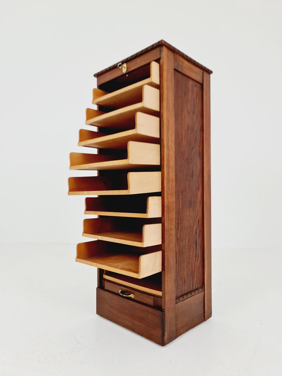 Bauhaus German roll document cabinet in walnut Wood , 1930s
