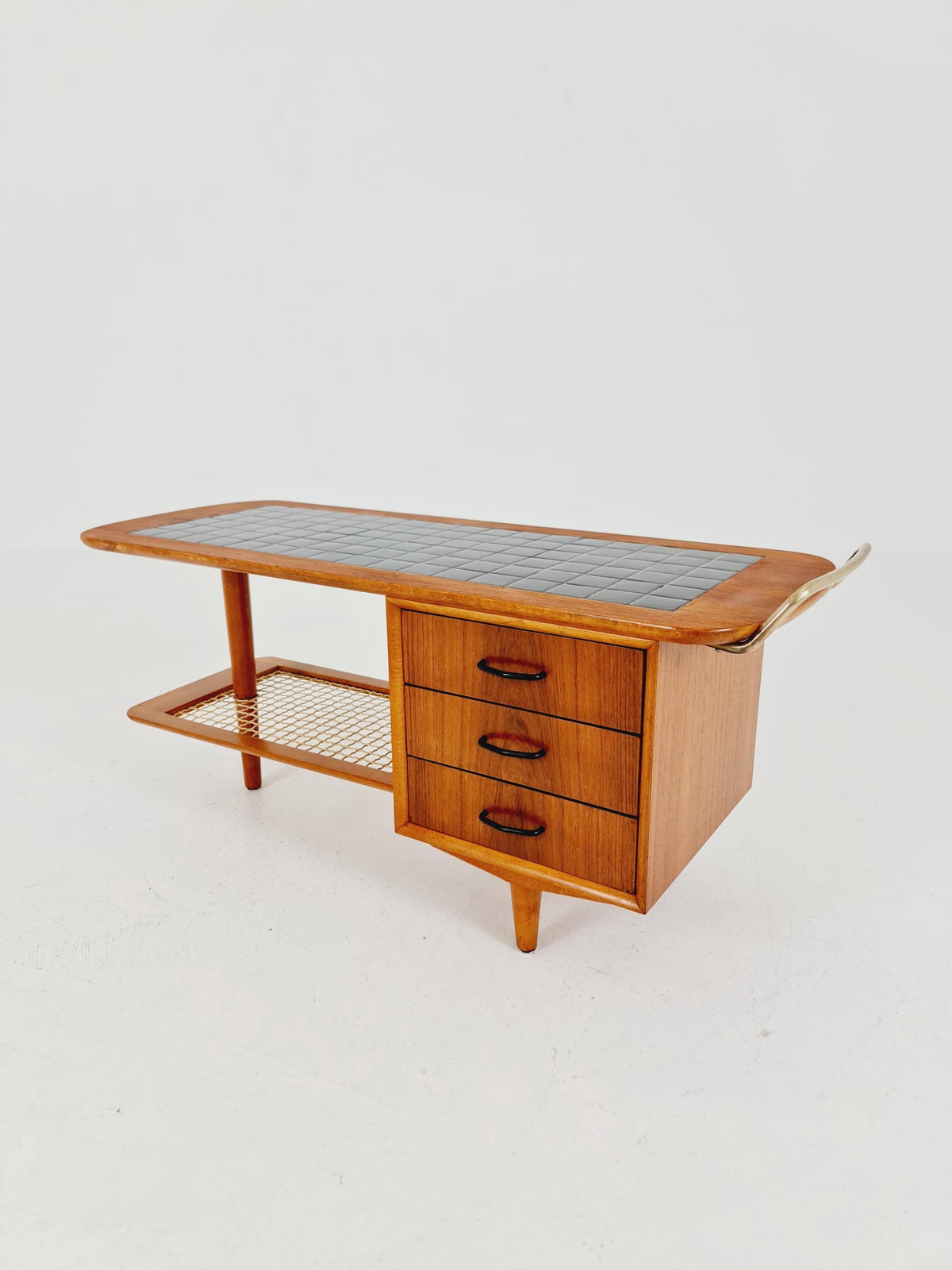 Midcentury Scandinavian Teak vintage Side table ceramic / hallway/ Night stand, 1960s