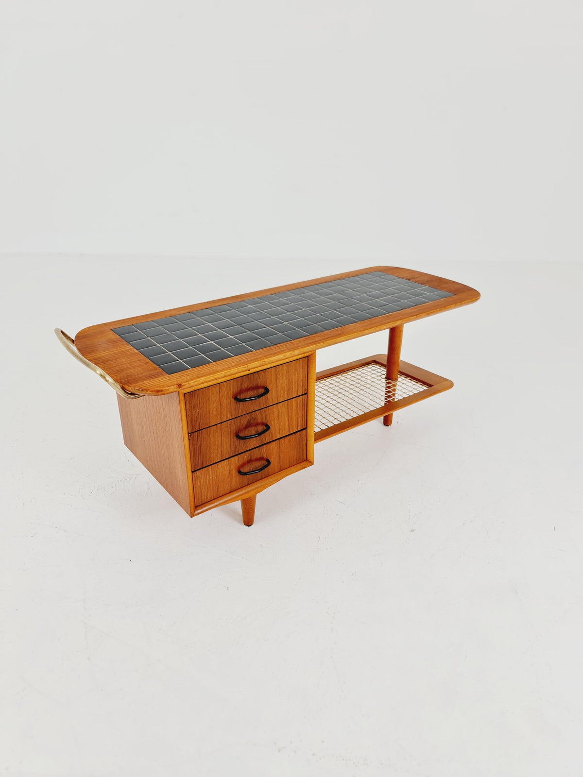 Midcentury Scandinavian Teak vintage Side table ceramic / hallway/ Night stand, 1960s