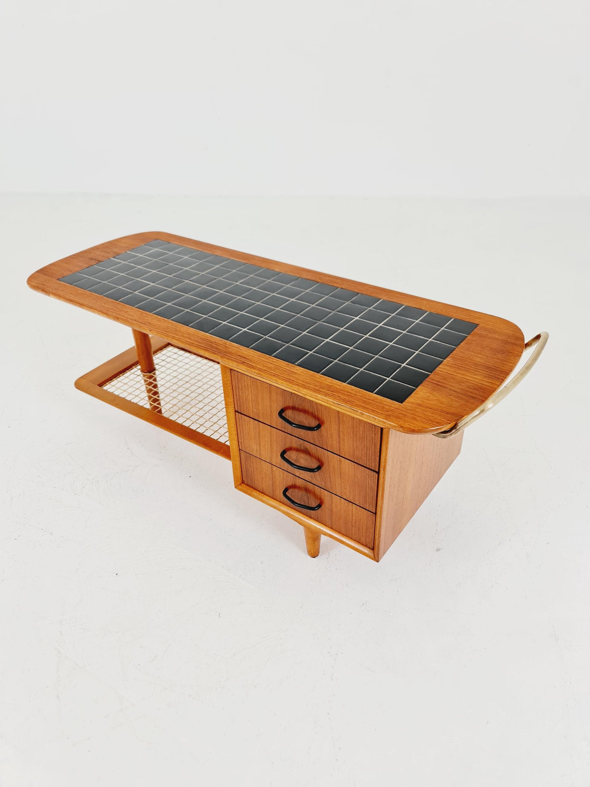 Midcentury Scandinavian Teak vintage Side table ceramic / hallway/ Night stand, 1960s