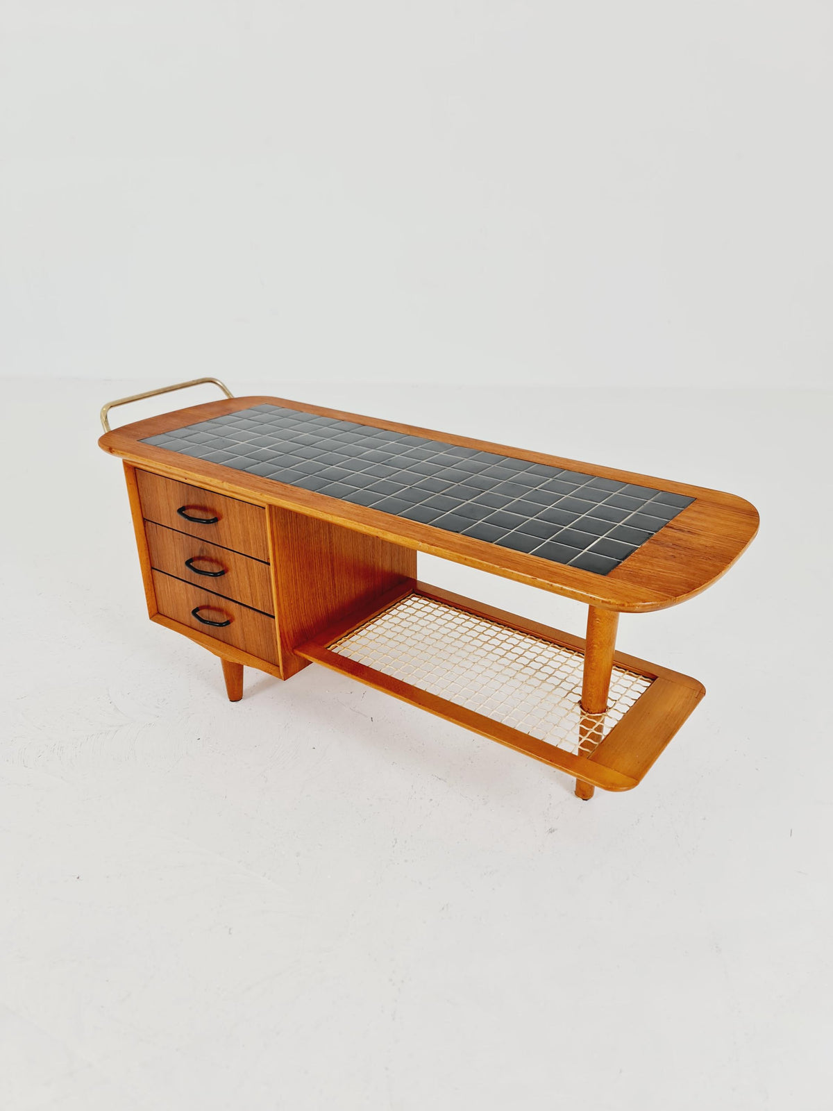 Midcentury Scandinavian Teak vintage Side table ceramic / hallway/ Night stand, 1960s