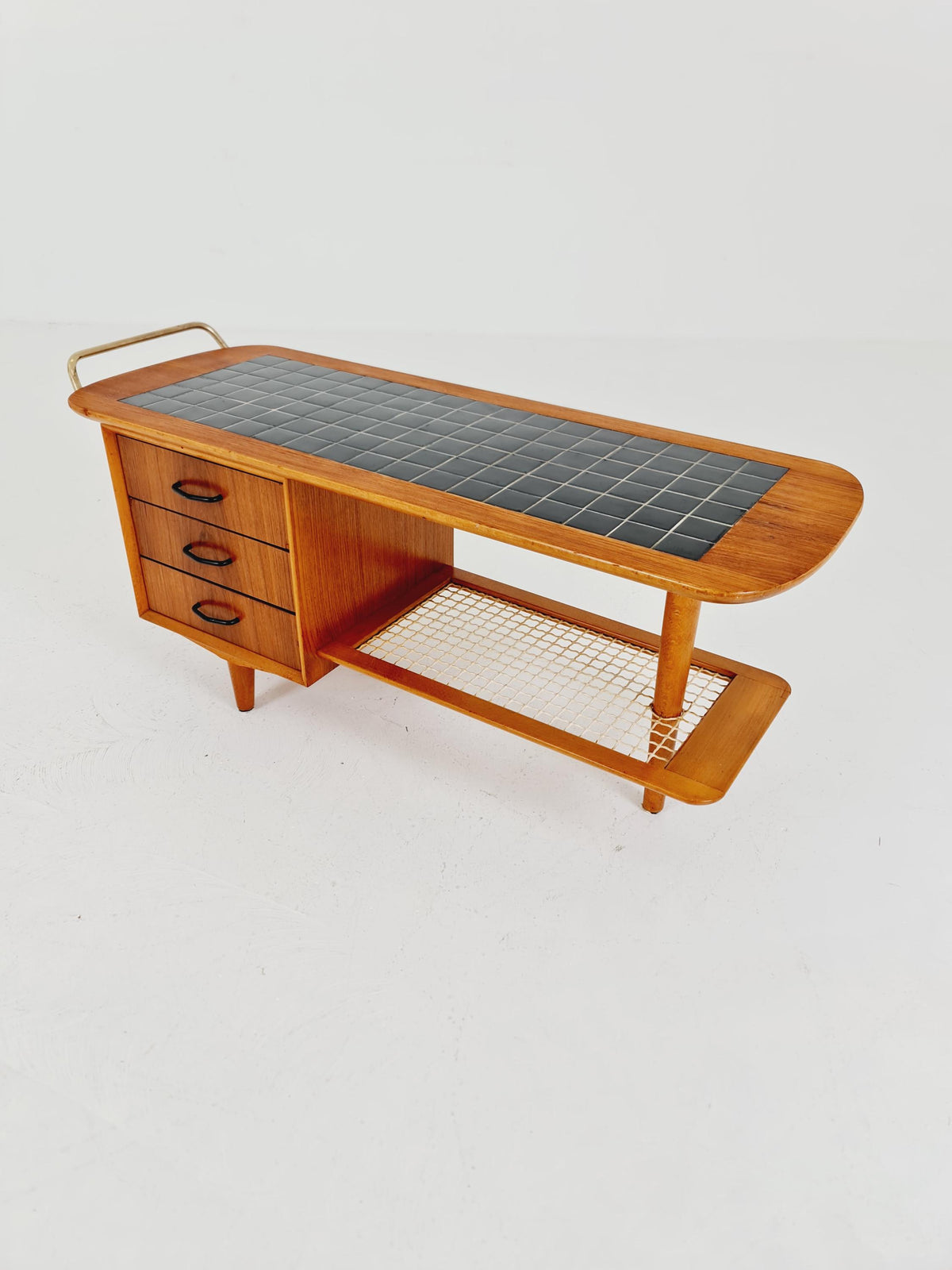 Midcentury Scandinavian Teak vintage Side table ceramic / hallway/ Night stand, 1960s