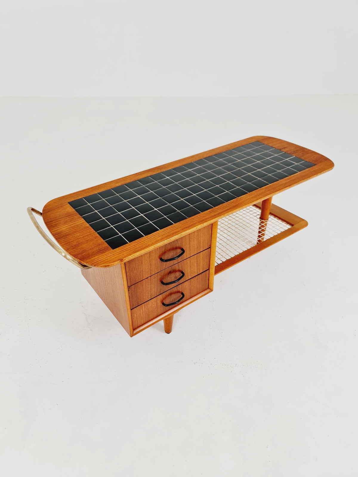 Midcentury Scandinavian Teak vintage Side table ceramic / hallway/ Night stand, 1960s