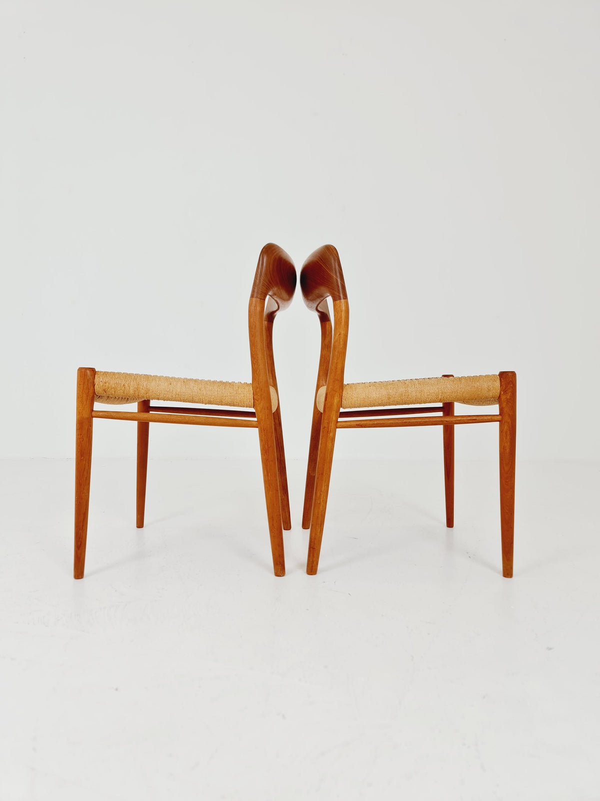 Mid Century Danish Teak Dining Chair Niels O.Moller, 1960s model 75 Set of 2