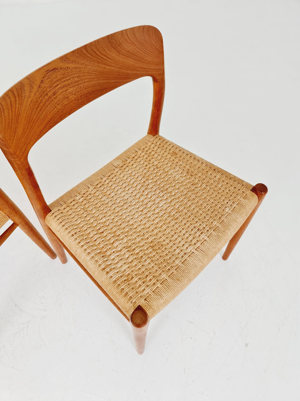 Mid Century Danish Teak Dining Chair Niels O.Moller, 1960s model 75 Set of 2