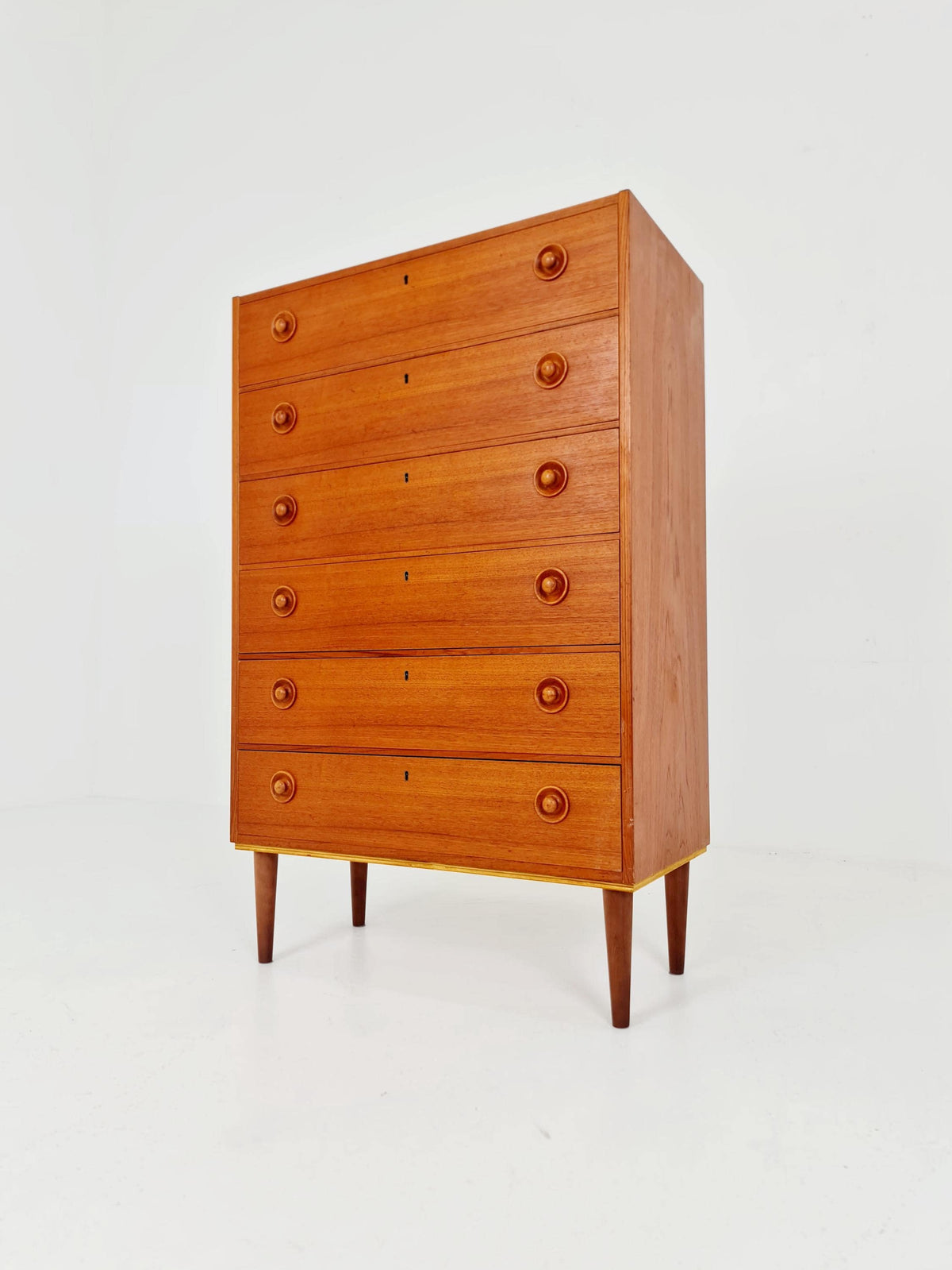 Midcentury danish design chest of drawers / drawer dresser /6 drawers cabinet By Ejsing Möbelfabrik 1960s