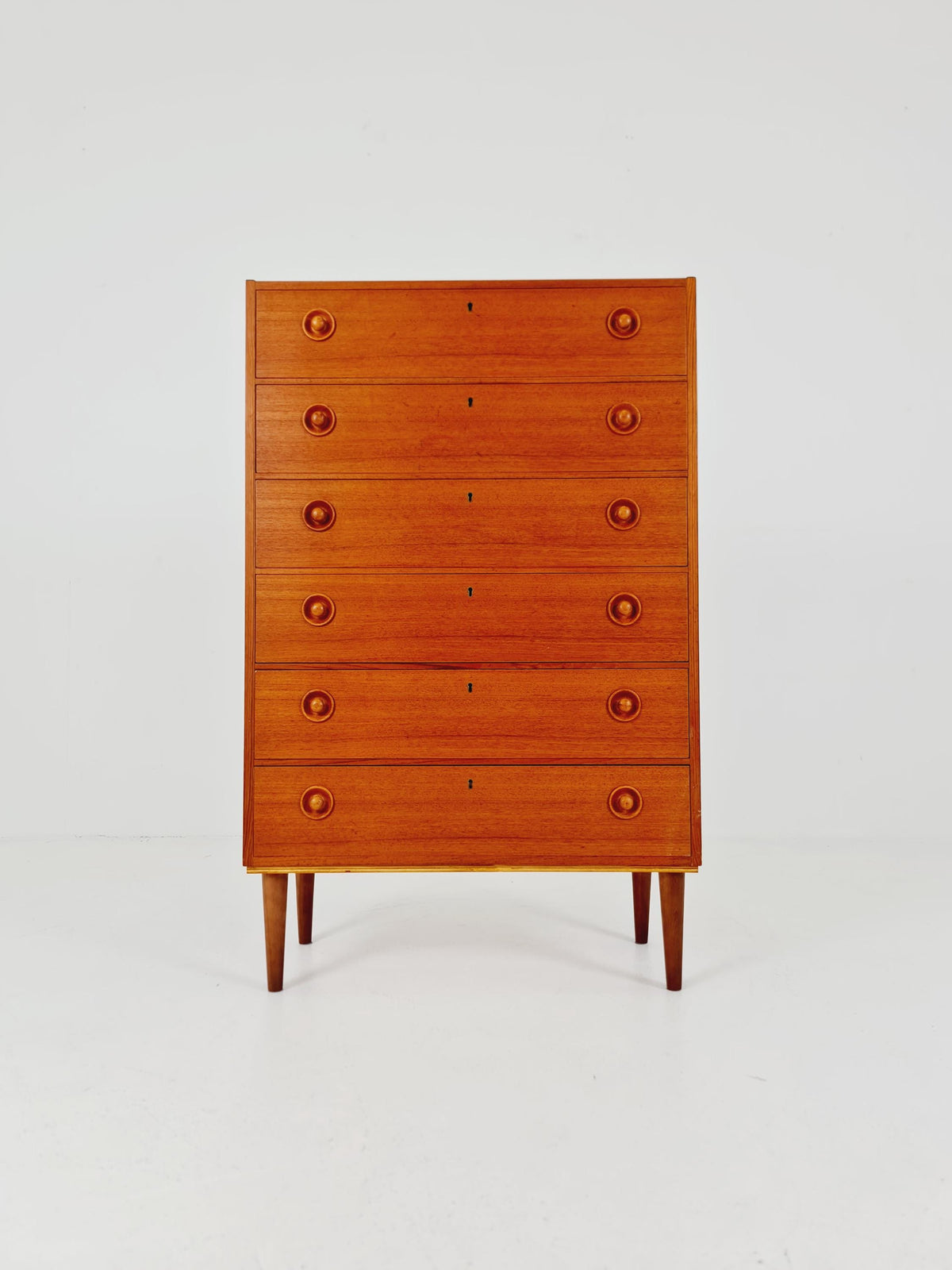 Midcentury danish design chest of drawers / drawer dresser /6 drawers cabinet By Ejsing Möbelfabrik 1960s