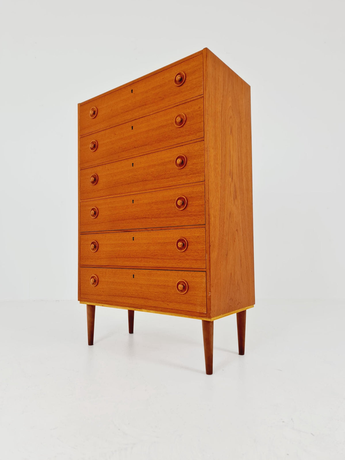 Midcentury danish design chest of drawers / drawer dresser /6 drawers cabinet By Ejsing Möbelfabrik 1960s