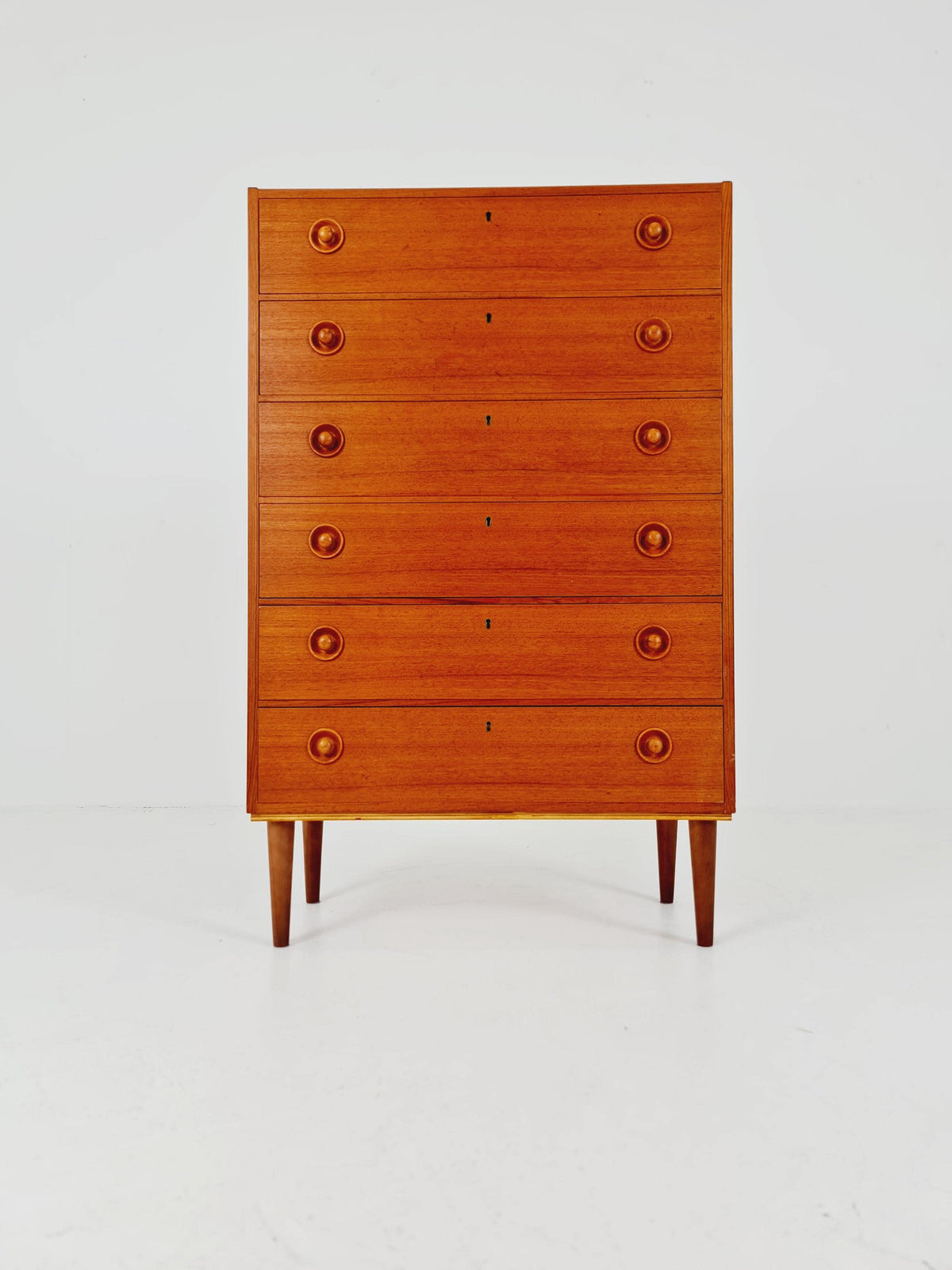 Midcentury danish design chest of drawers / drawer dresser /6 drawers cabinet By Ejsing Möbelfabrik 1960s
