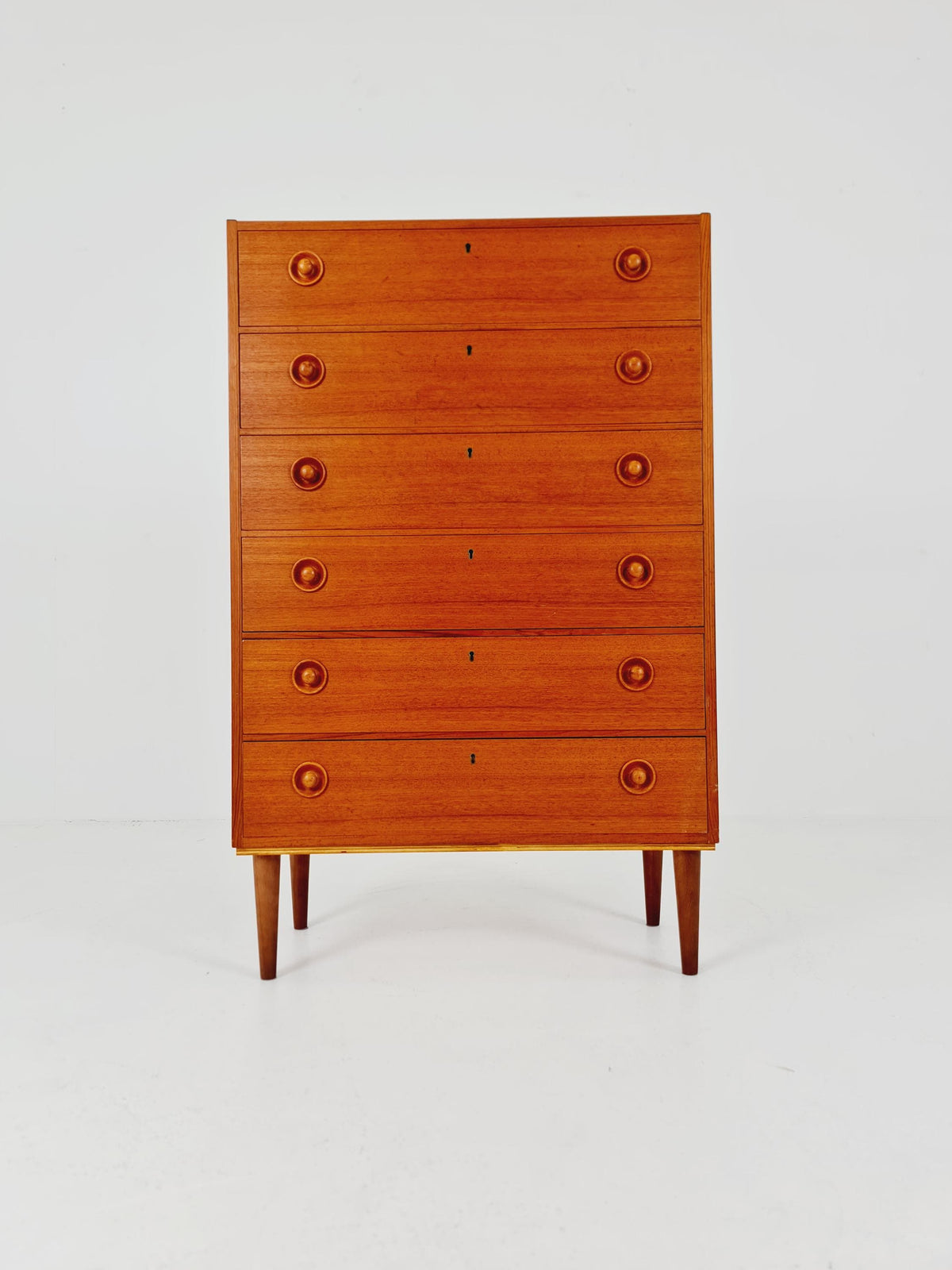 Midcentury danish design chest of drawers / drawer dresser /6 drawers cabinet By Ejsing Möbelfabrik 1960s