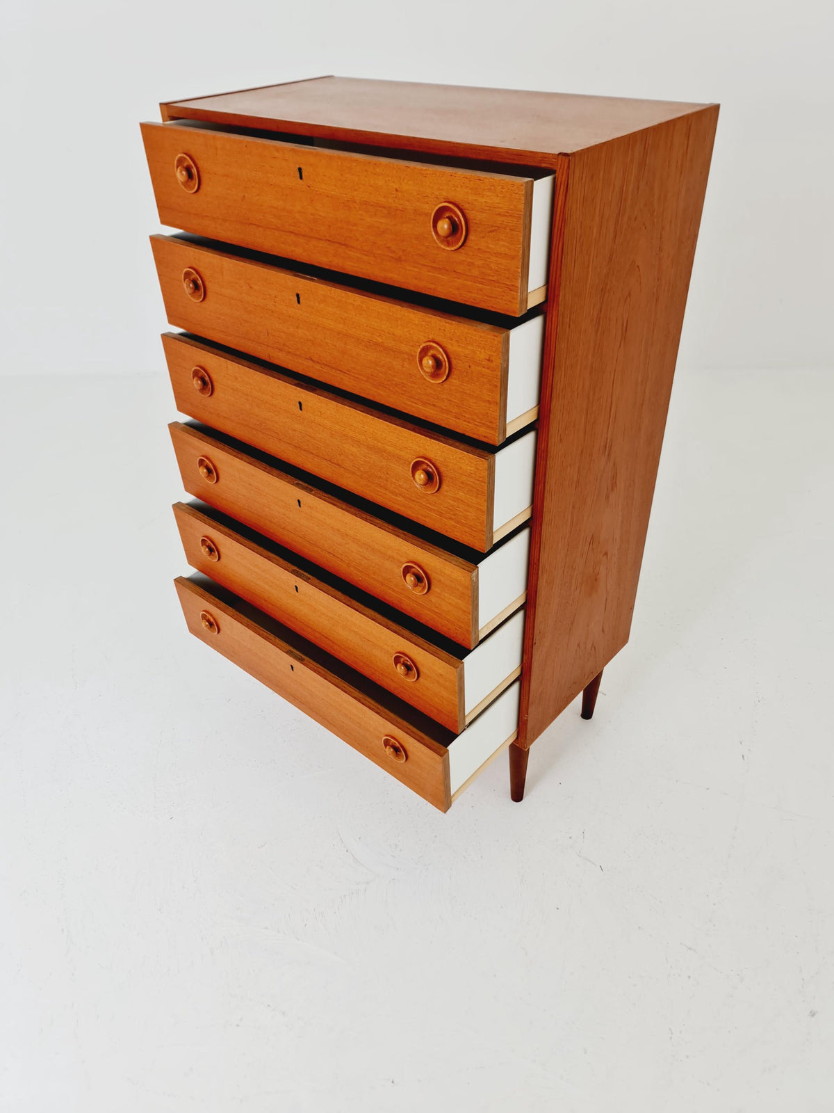 Midcentury danish design chest of drawers / drawer dresser /6 drawers cabinet By Ejsing Möbelfabrik 1960s