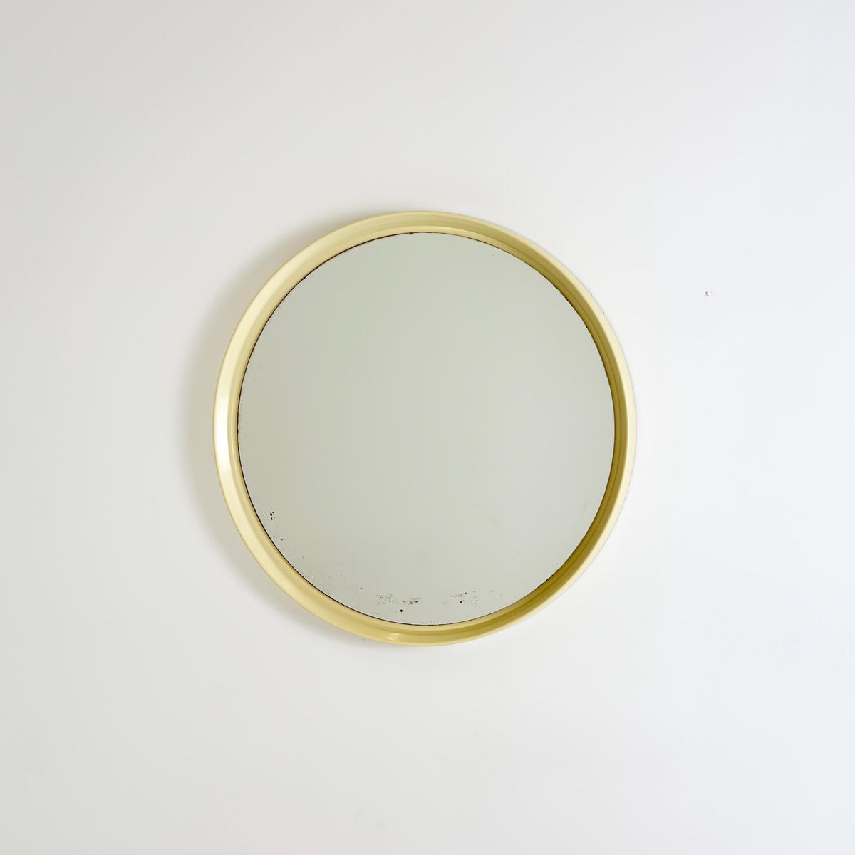 Space Age Mid-Century Round Wall Mirror, 1970s German Modernist Mirror, Vintage Circular Mirror, Retro Wall Decor, Germany