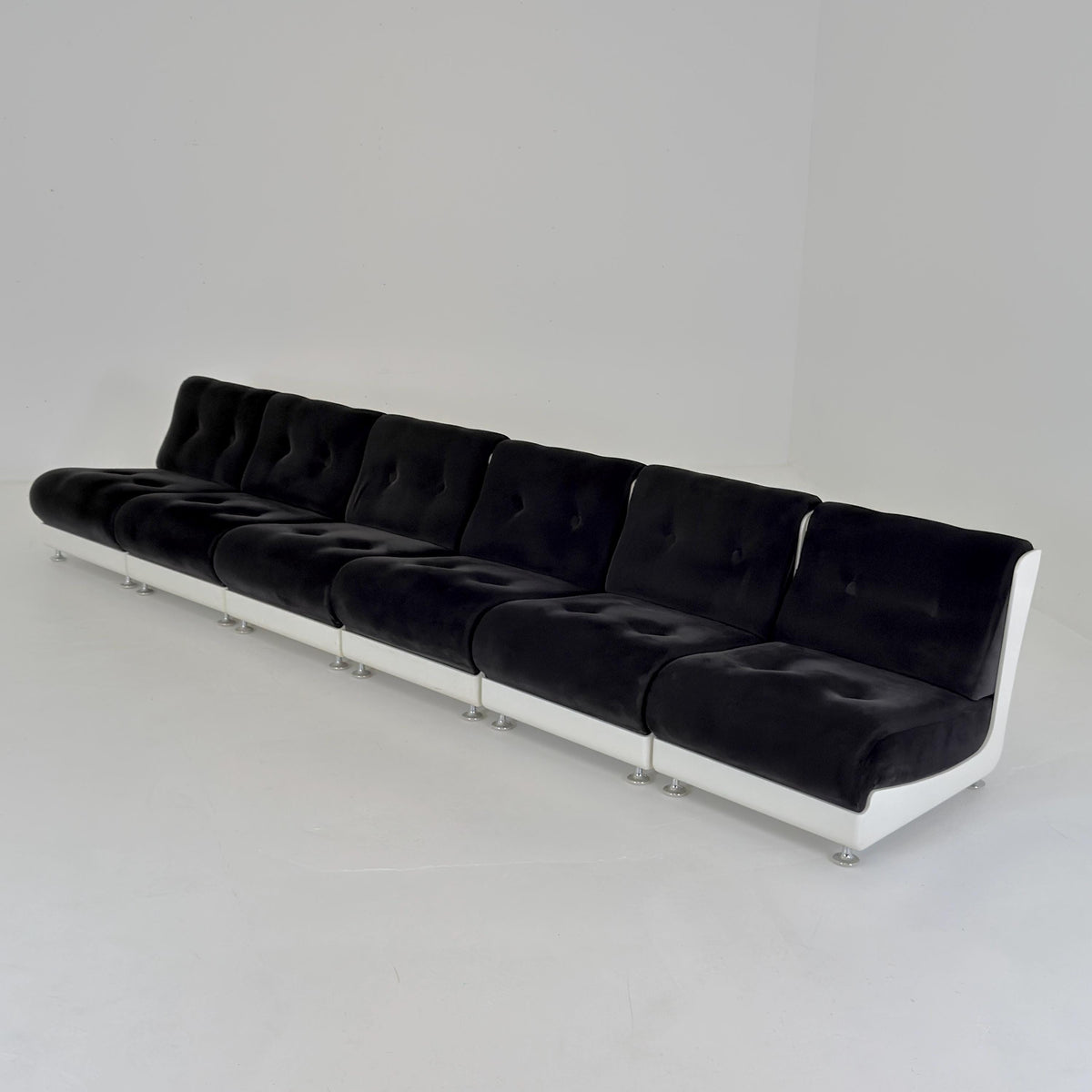 Set of 6 Rare Mid-Century Space Age Modular Lounge Chairs by Mario Bellini for Roche Bobois, 1970s Italy