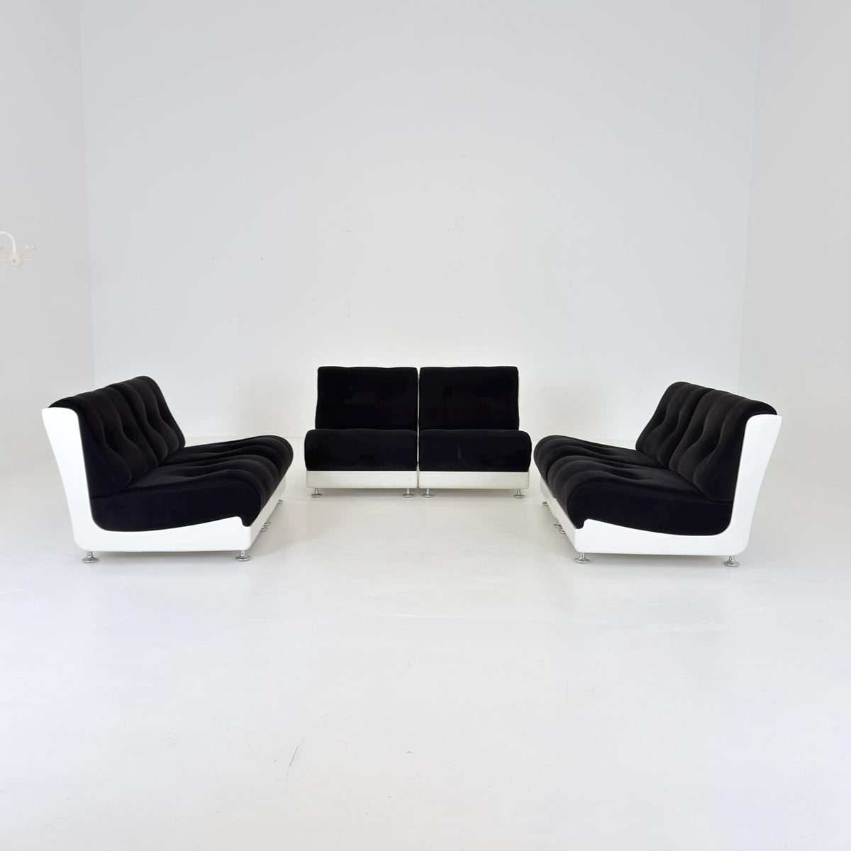 Set of 6 Rare Mid-Century Space Age Modular Lounge Chairs by Mario Bellini for Roche Bobois, 1970s Italy