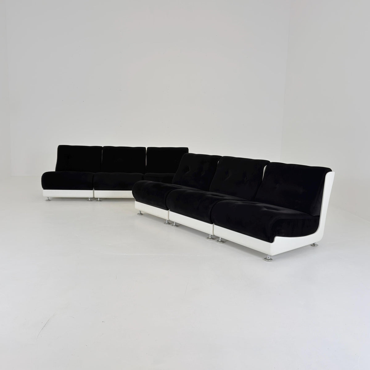 Set of 6 Rare Mid-Century Space Age Modular Lounge Chairs by Mario Bellini for Roche Bobois, 1970s Italy