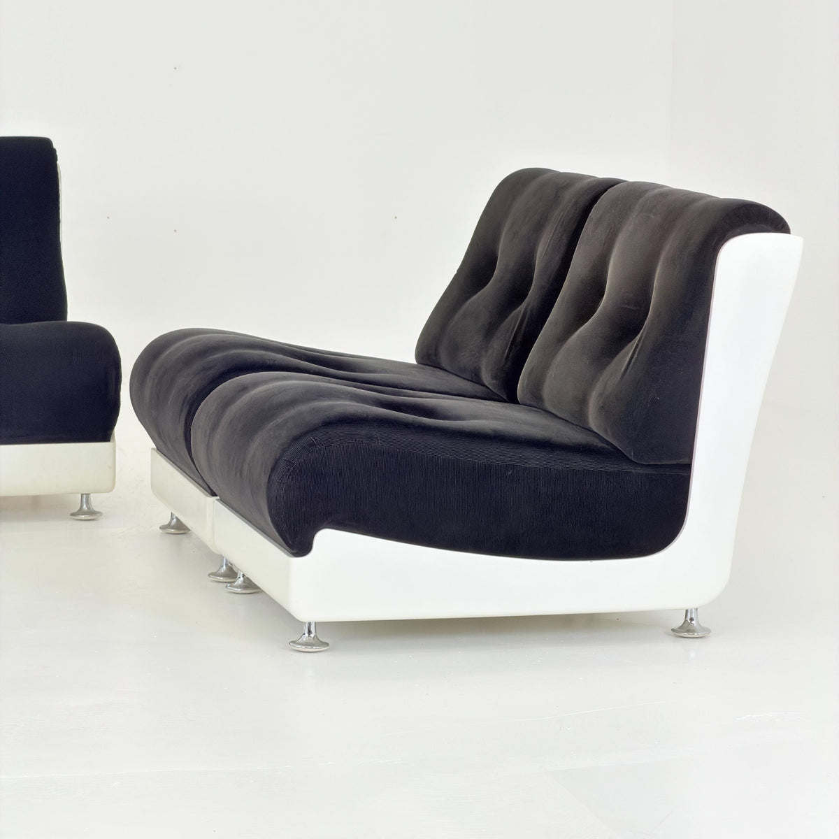 Set of 6 Rare Mid-Century Space Age Modular Lounge Chairs by Mario Bellini for Roche Bobois, 1970s Italy