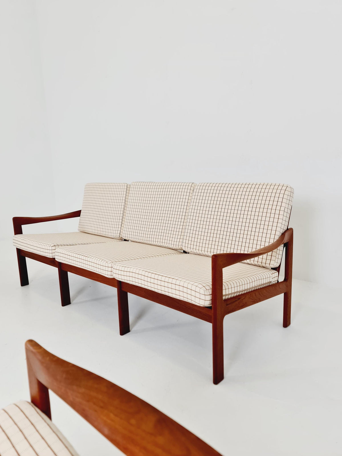 Mid century Set of 2 Sofas and Lounge chair by Illum Wikkeslo Eilersen in solid teak, 1960s,