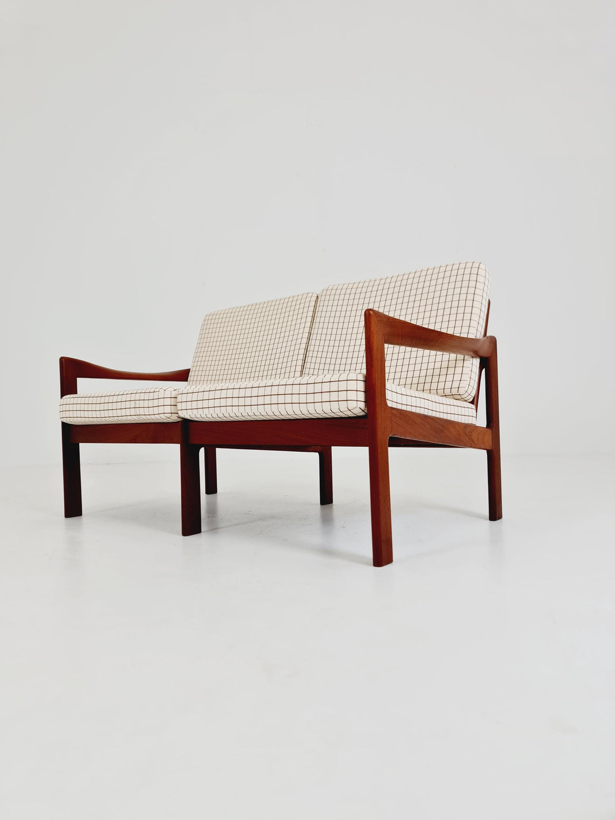 Mid century Sofa 2 Seater by Illum Wikkeslo Eilersen in solid teak, 1960s,