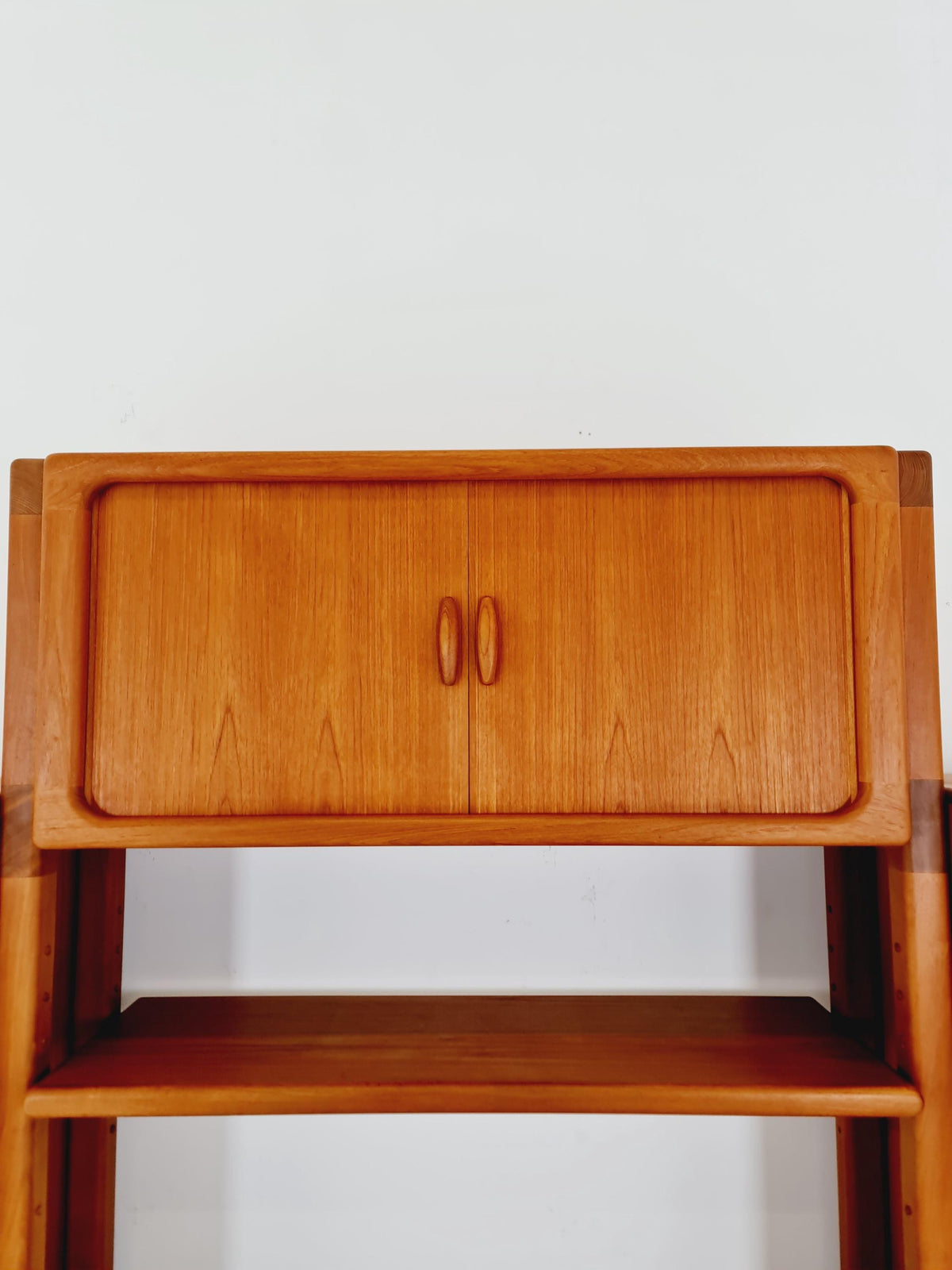 Rare Danish freestanding Solid Teak Tambour Doors vintage bookshelf system /room divider by Dyrlund 1980s