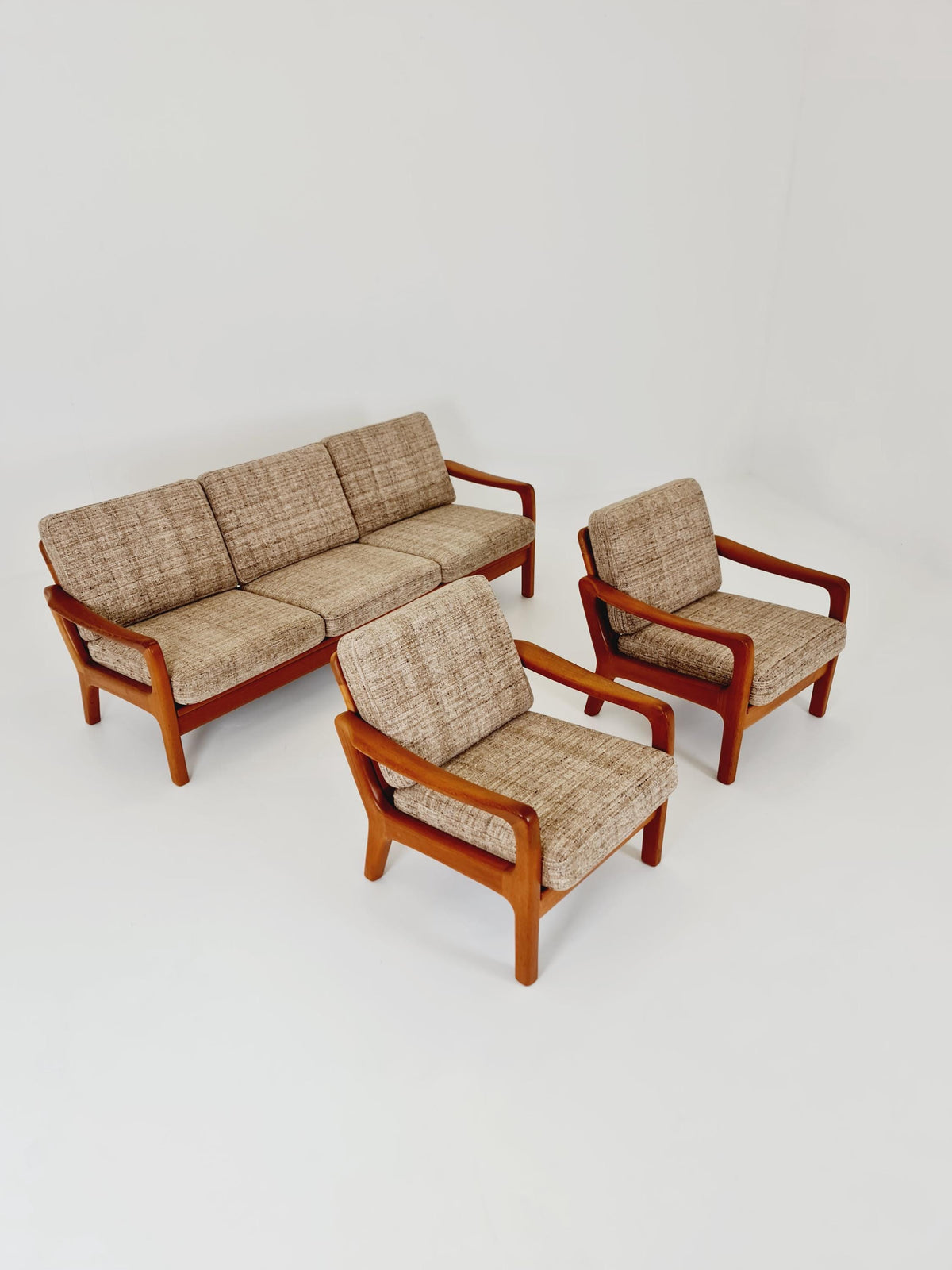 Mid-century Rare Danish teak lounge Chairs / Easy sofa /daybed Set BY Juul christiansen for JK Denmark , 1960s