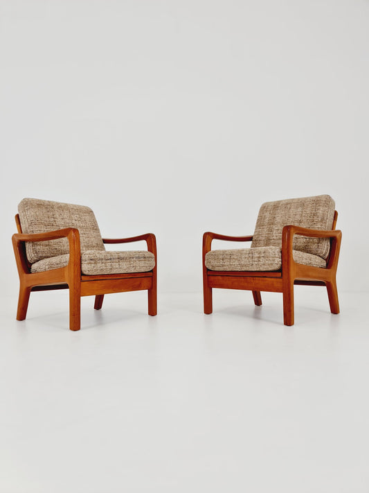 Mid century Danish easy lounge chairs by Juul Kristensen , 1970s, Set of 2