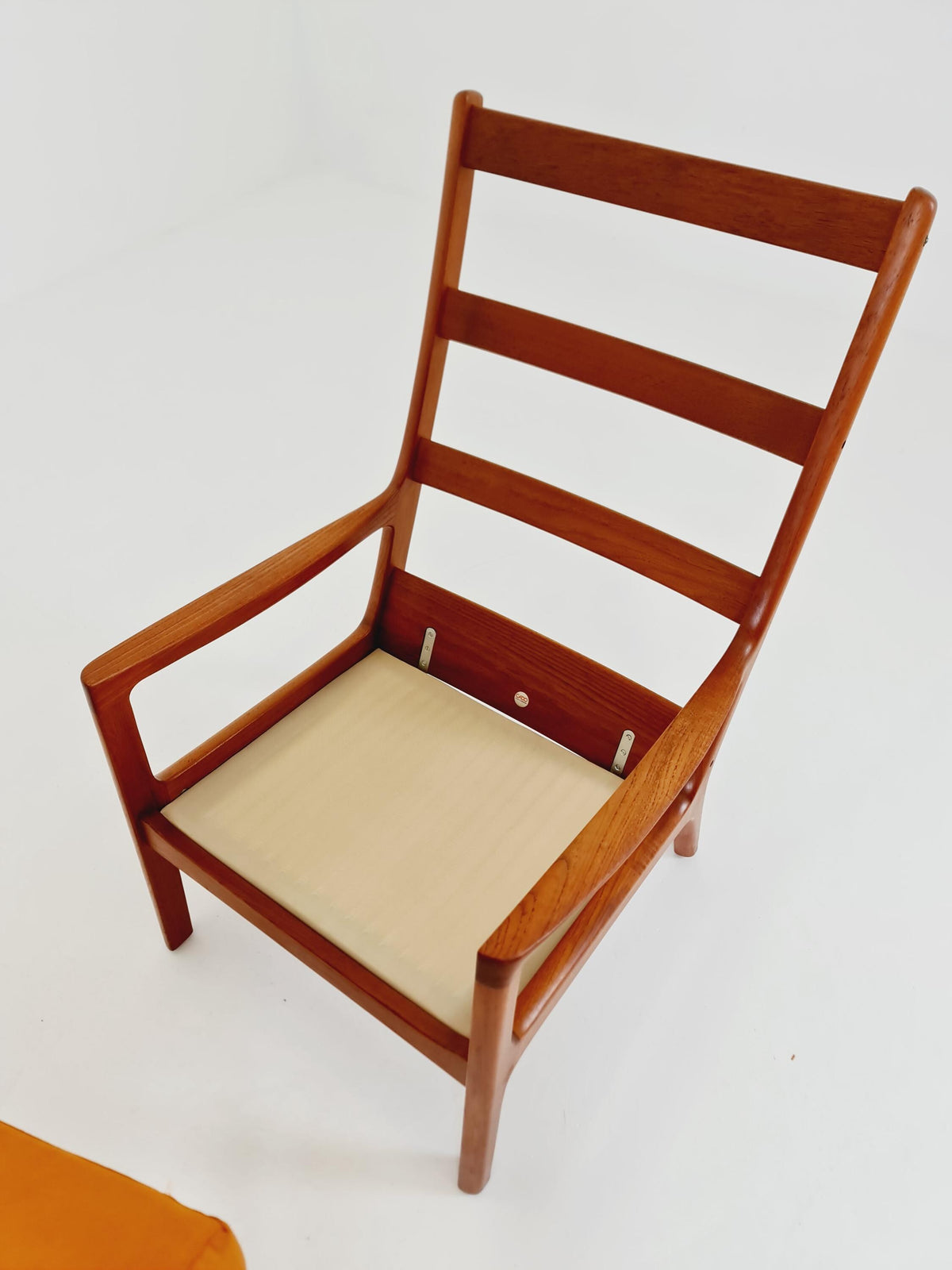 Mid-century Rare Danish teak lounge chair Highback / Easy chair "Senator" by Ole Wanscher for Cado , 1960s Set of 2