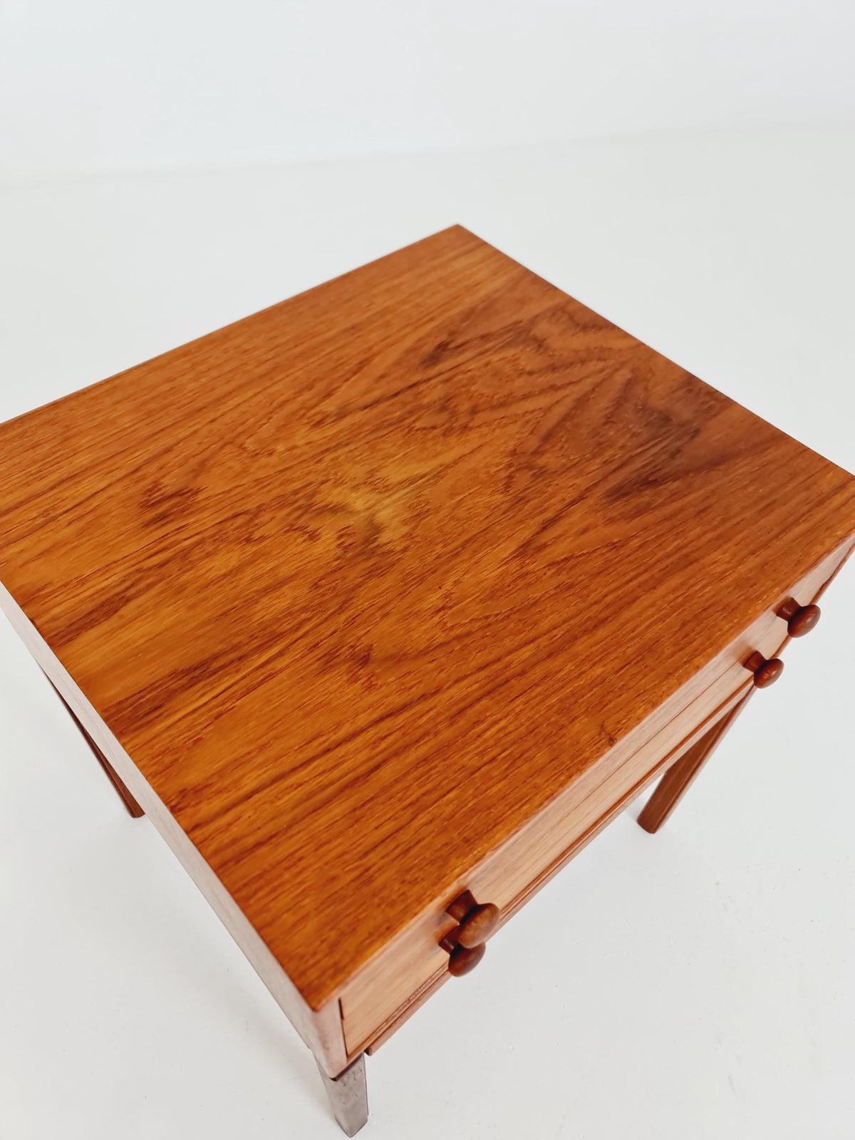 Rare Swedish MidCentury teak nightstands / bedside tables, Designed By Engström Myrstraad Model Casino 1960s