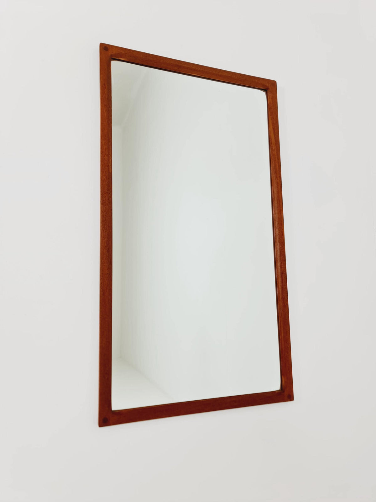 Teak Danish mid-century Modern wall-mounted mirror By Aksel Kjersgaard No 166 , 1960s