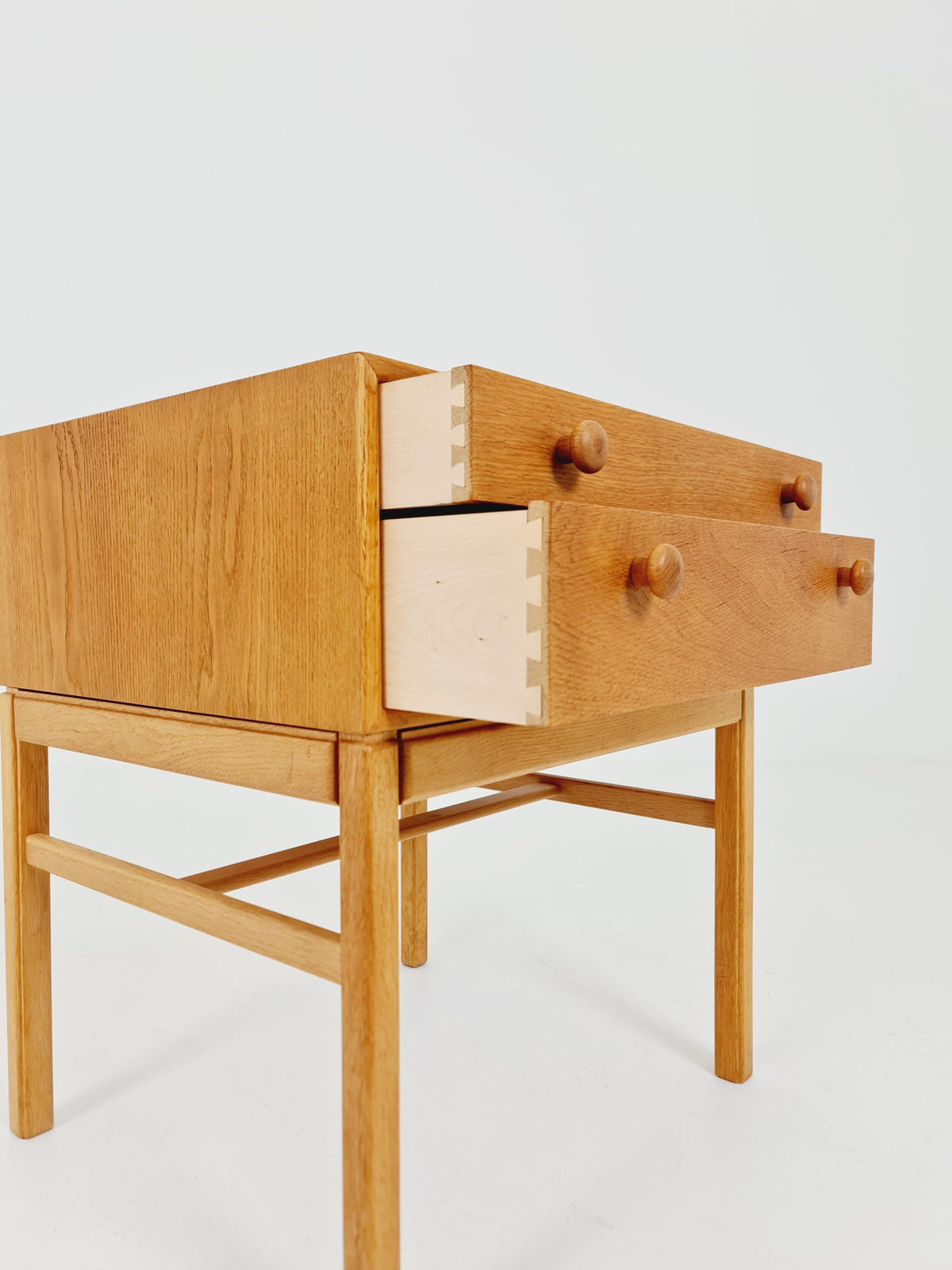 Rare Swedish MidCentury Oak nightstand / bedside table, Designed By Engström Myrstraad Model Casino 1960s