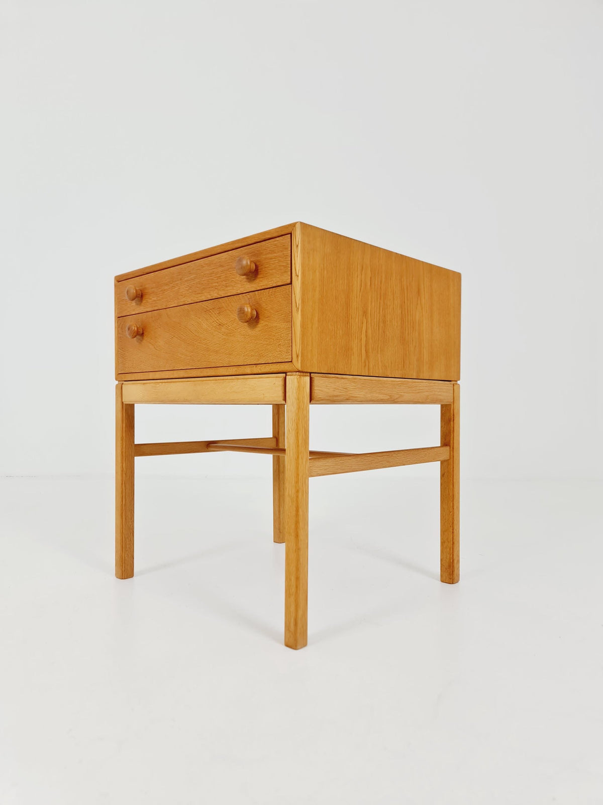 Rare Swedish MidCentury Oak nightstand / bedside table, Designed By Engström Myrstraad Model Casino 1960s