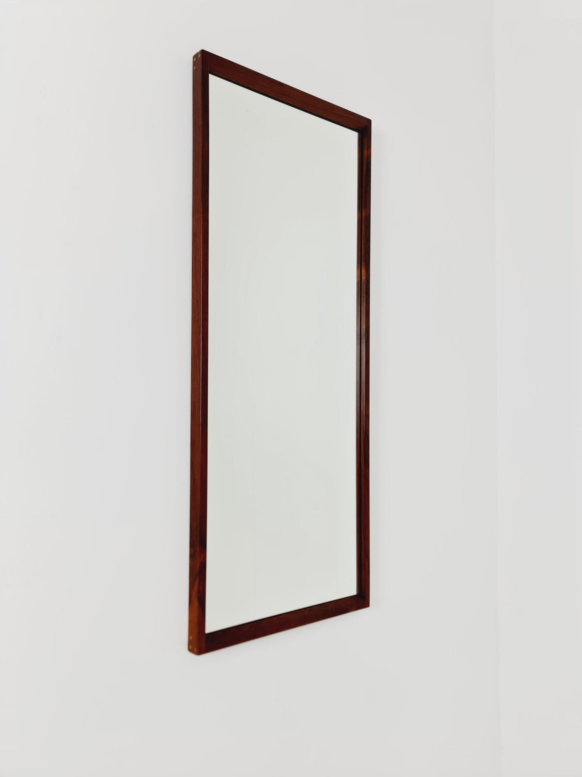 Rosewood Danish mid-century Modern wall-mounted mirror By Aksel Kjersgaard , 1960s