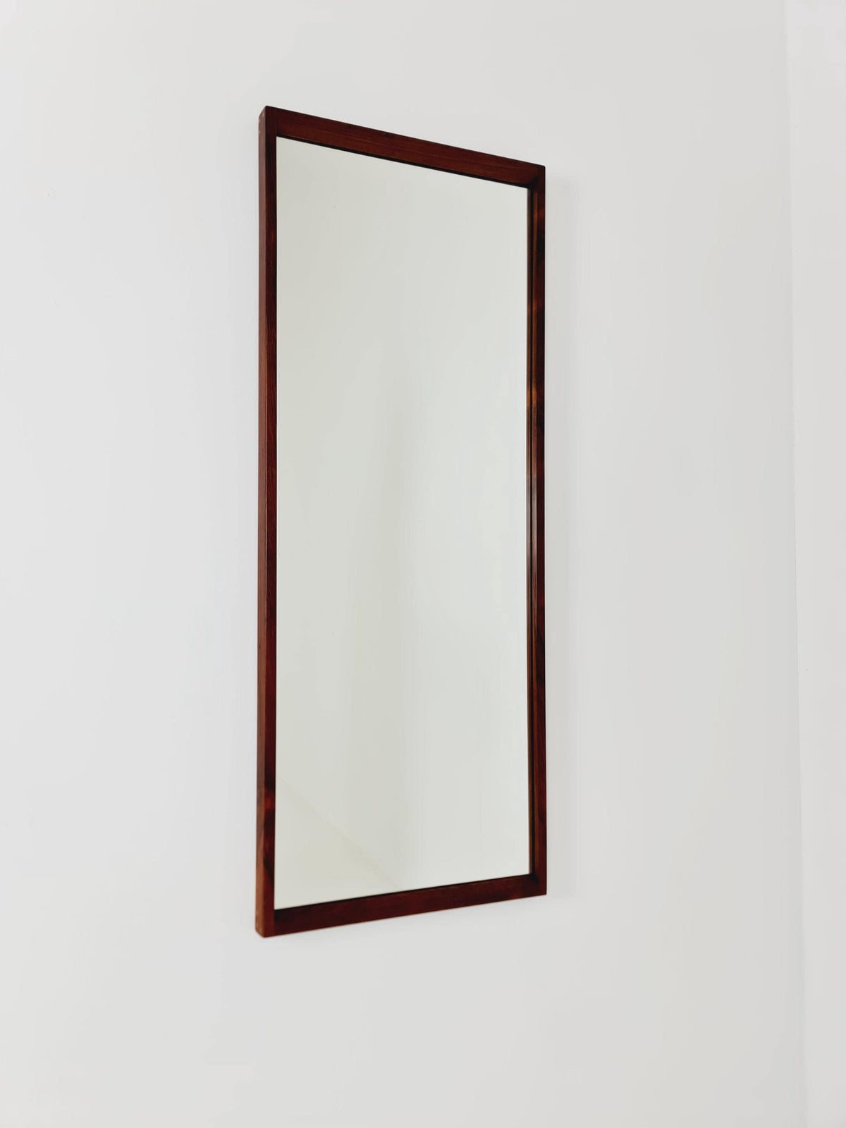 Rosewood Danish mid-century Modern wall-mounted mirror By Aksel Kjersgaard , 1960s