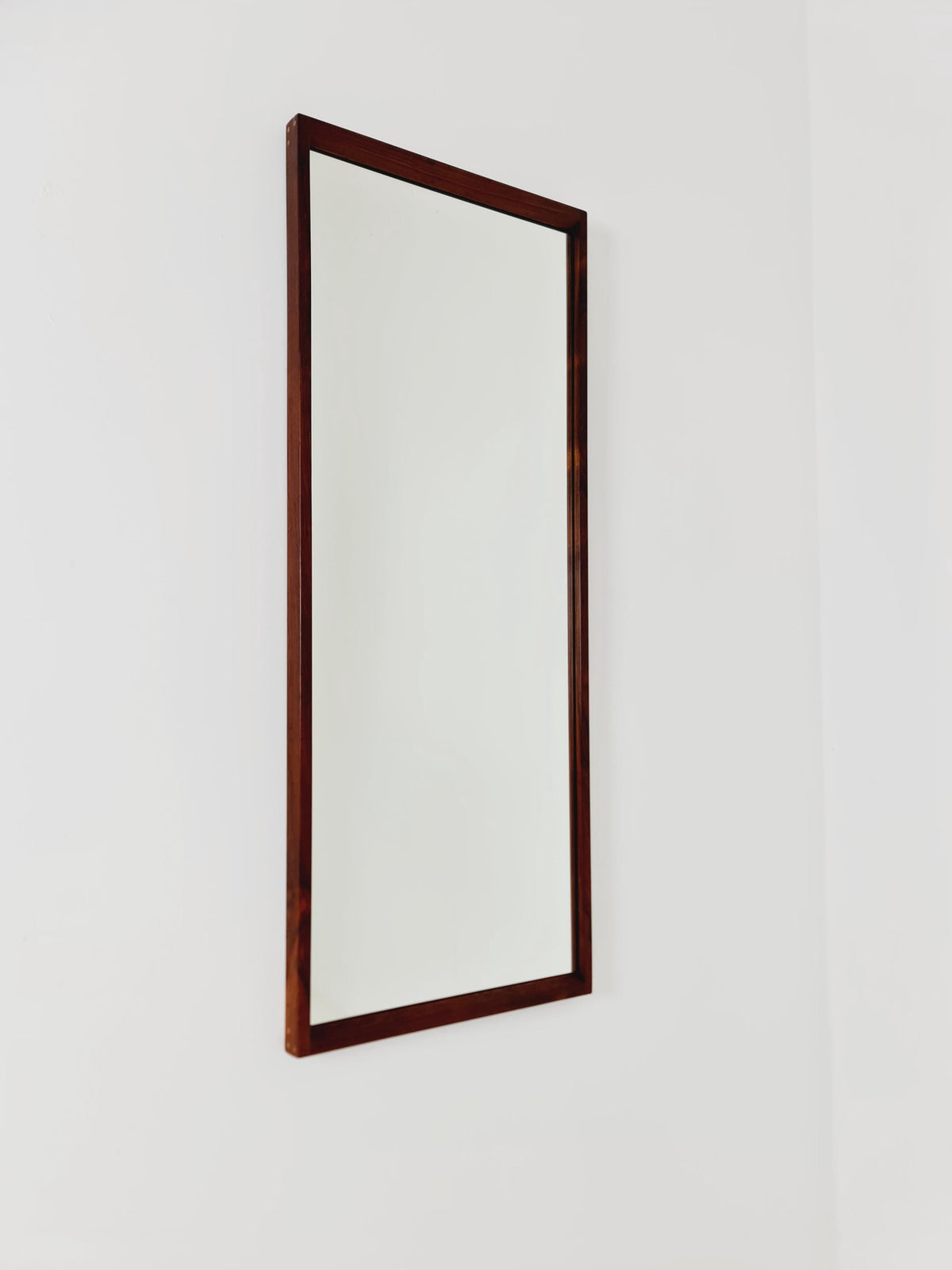 Rosewood Danish mid-century Modern wall-mounted mirror By Aksel Kjersgaard , 1960s