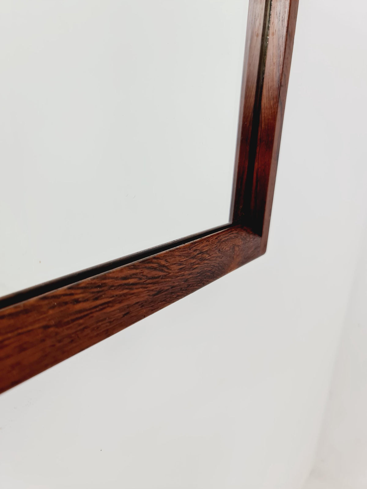 Rosewood Danish mid-century Modern wall-mounted mirror By Aksel Kjersgaard , 1960s