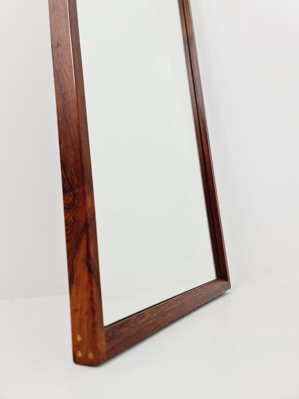 Rosewood Danish mid-century Modern wall-mounted mirror By Aksel Kjersgaard , 1960s