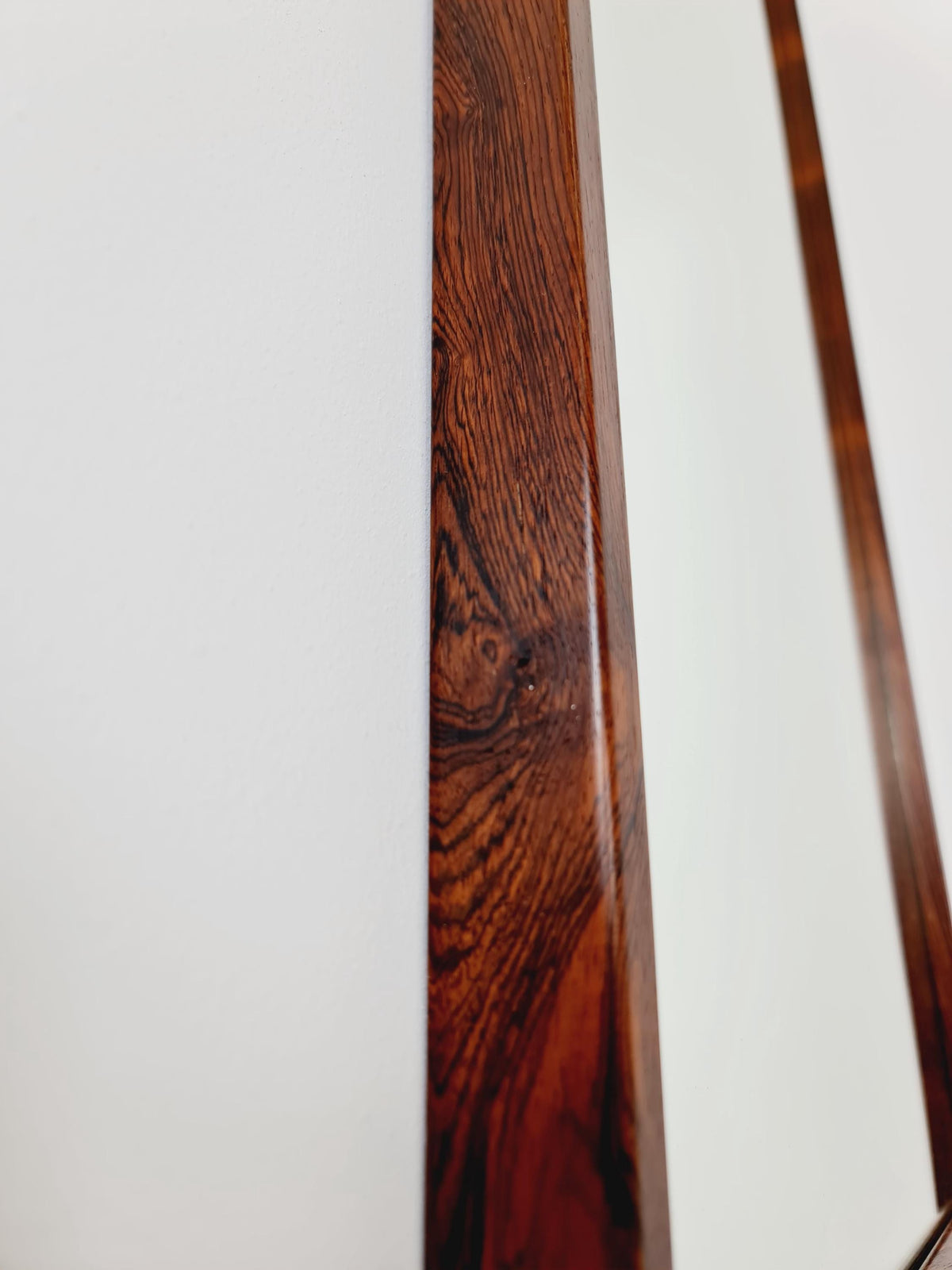 Rosewood Danish mid-century Modern wall-mounted mirror By Aksel Kjersgaard , 1960s