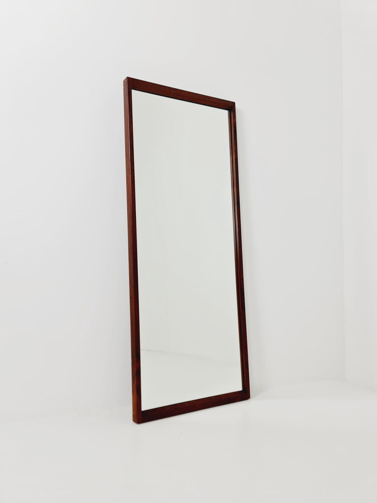 Rosewood Danish mid-century Modern wall-mounted mirror By Aksel Kjersgaard , 1960s
