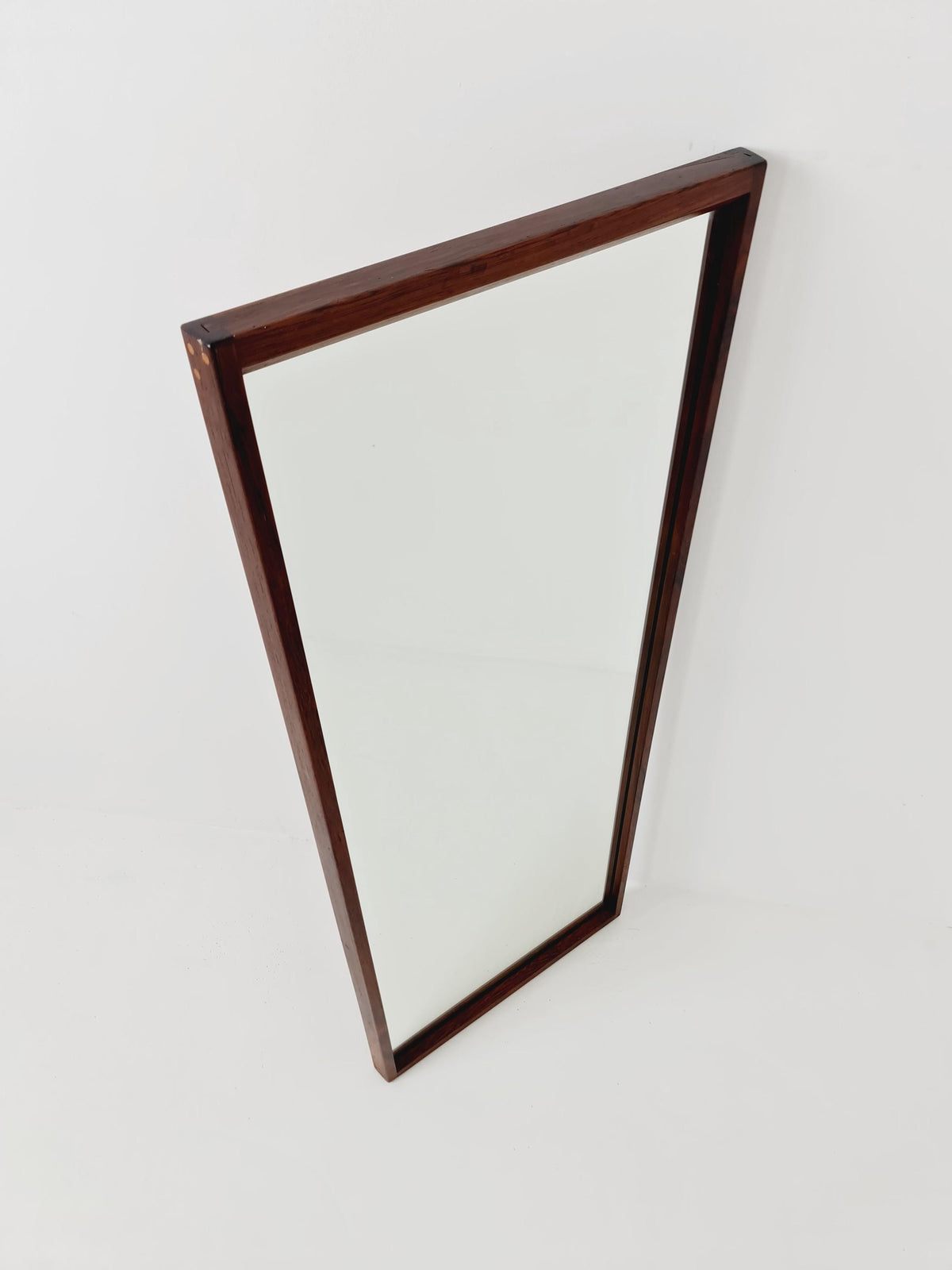 Rosewood Danish mid-century Modern wall-mounted mirror By Aksel Kjersgaard , 1960s