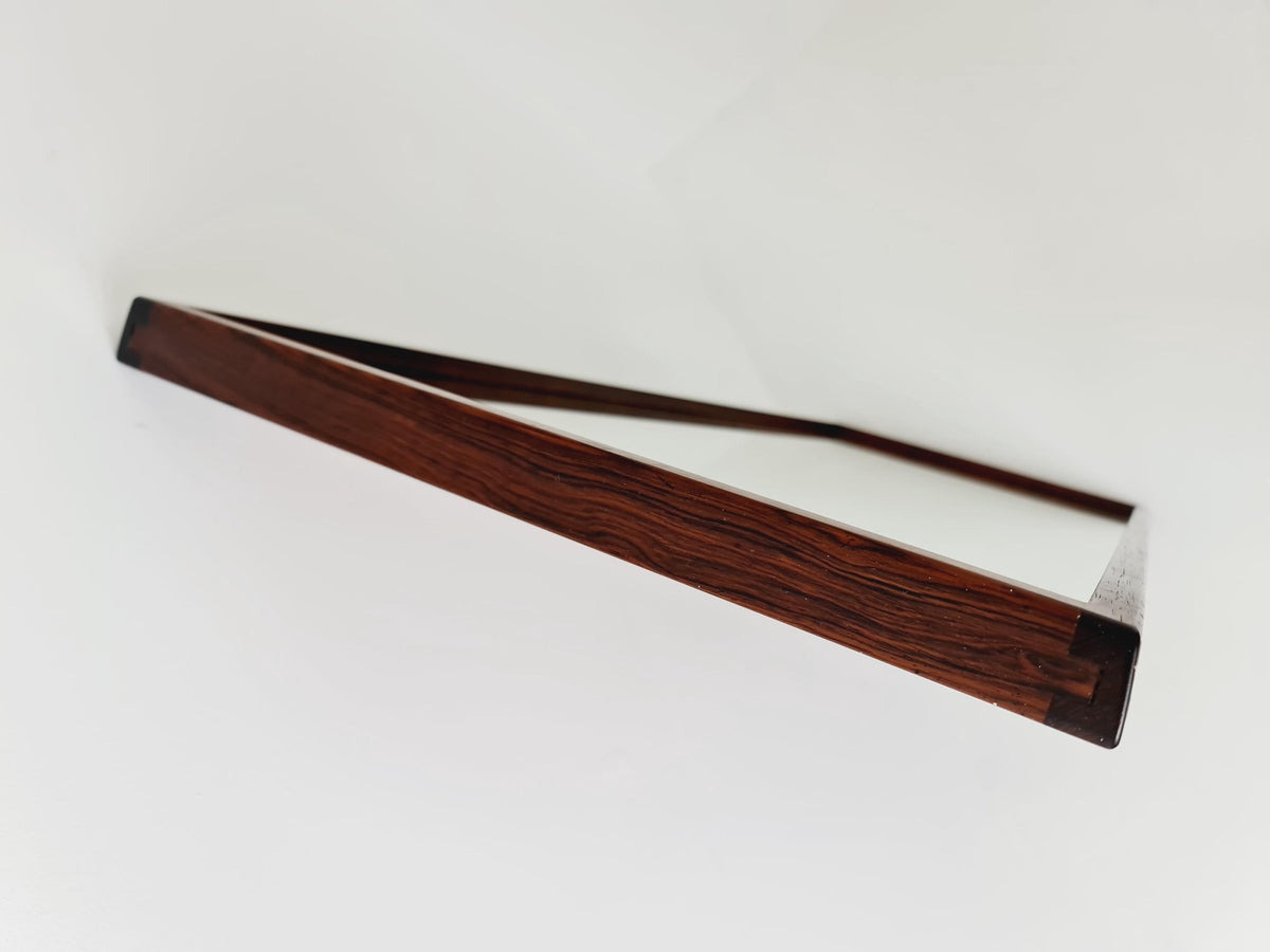 Rosewood Danish mid-century Modern wall-mounted mirror By Aksel Kjersgaard , 1960s