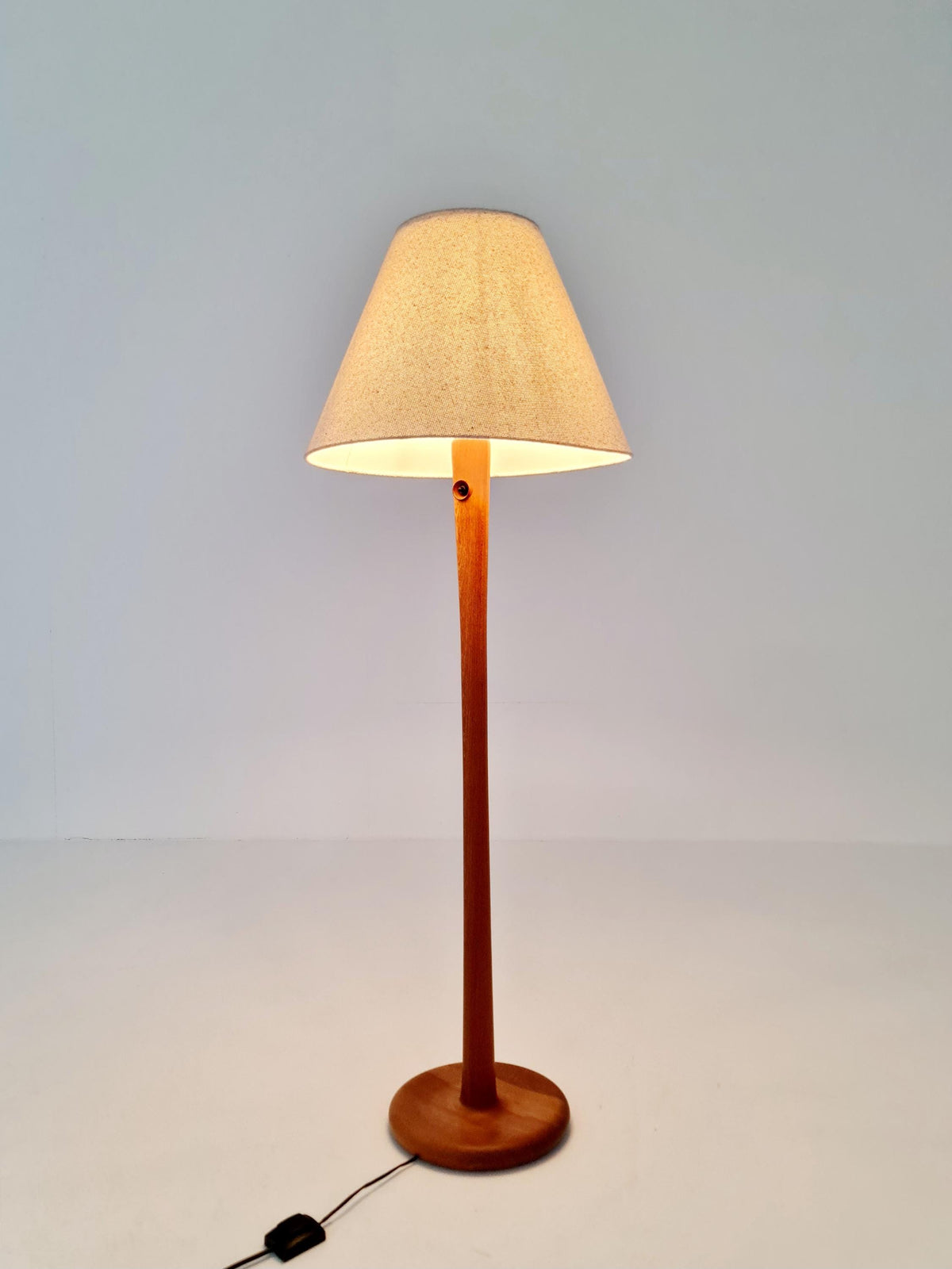 Rare big Midcentury Danish floor lamp by Dyrlund solid teak, 1960s