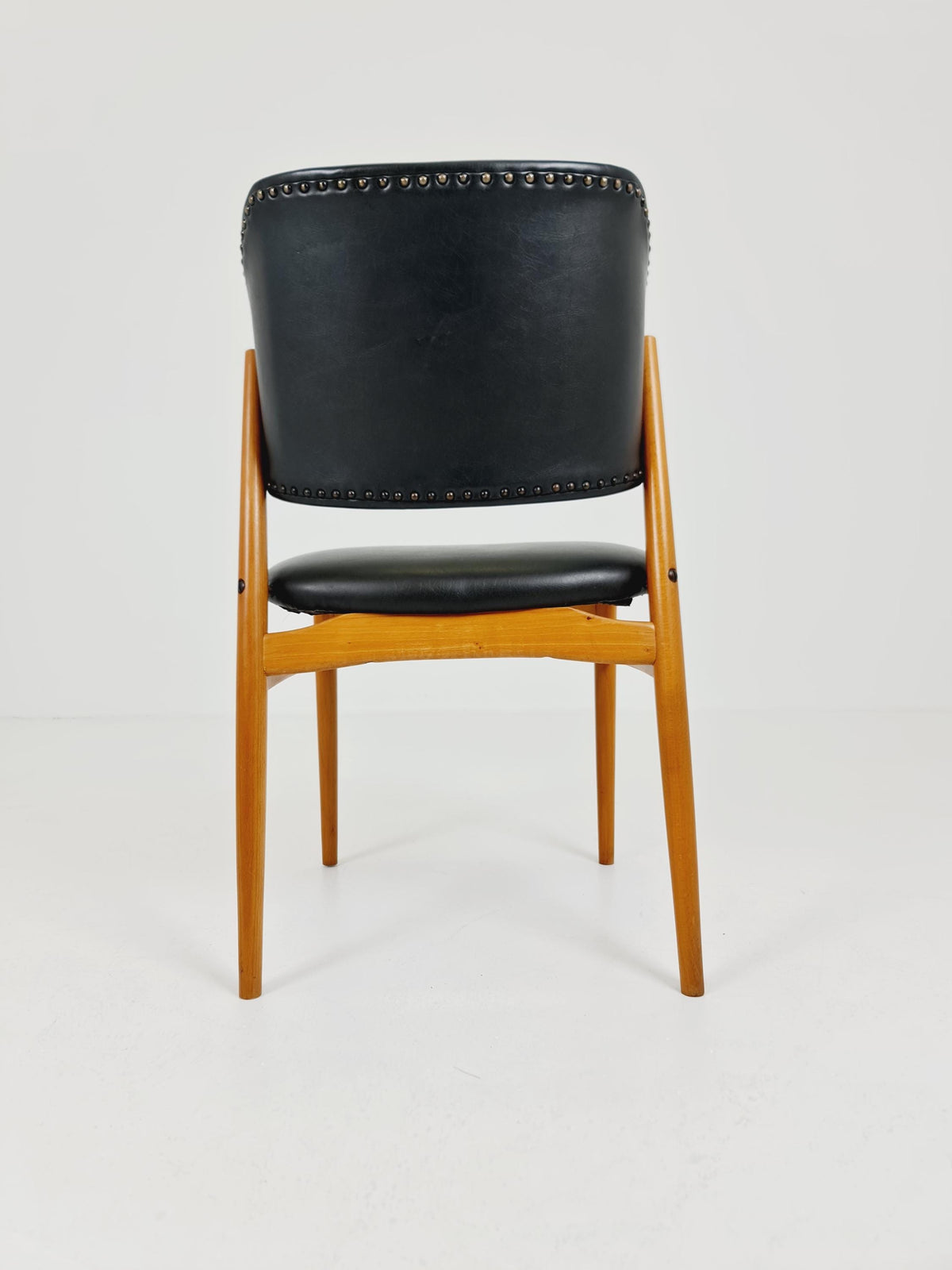 Mid Century German beechwood and faux lether chair by casala , 1960s