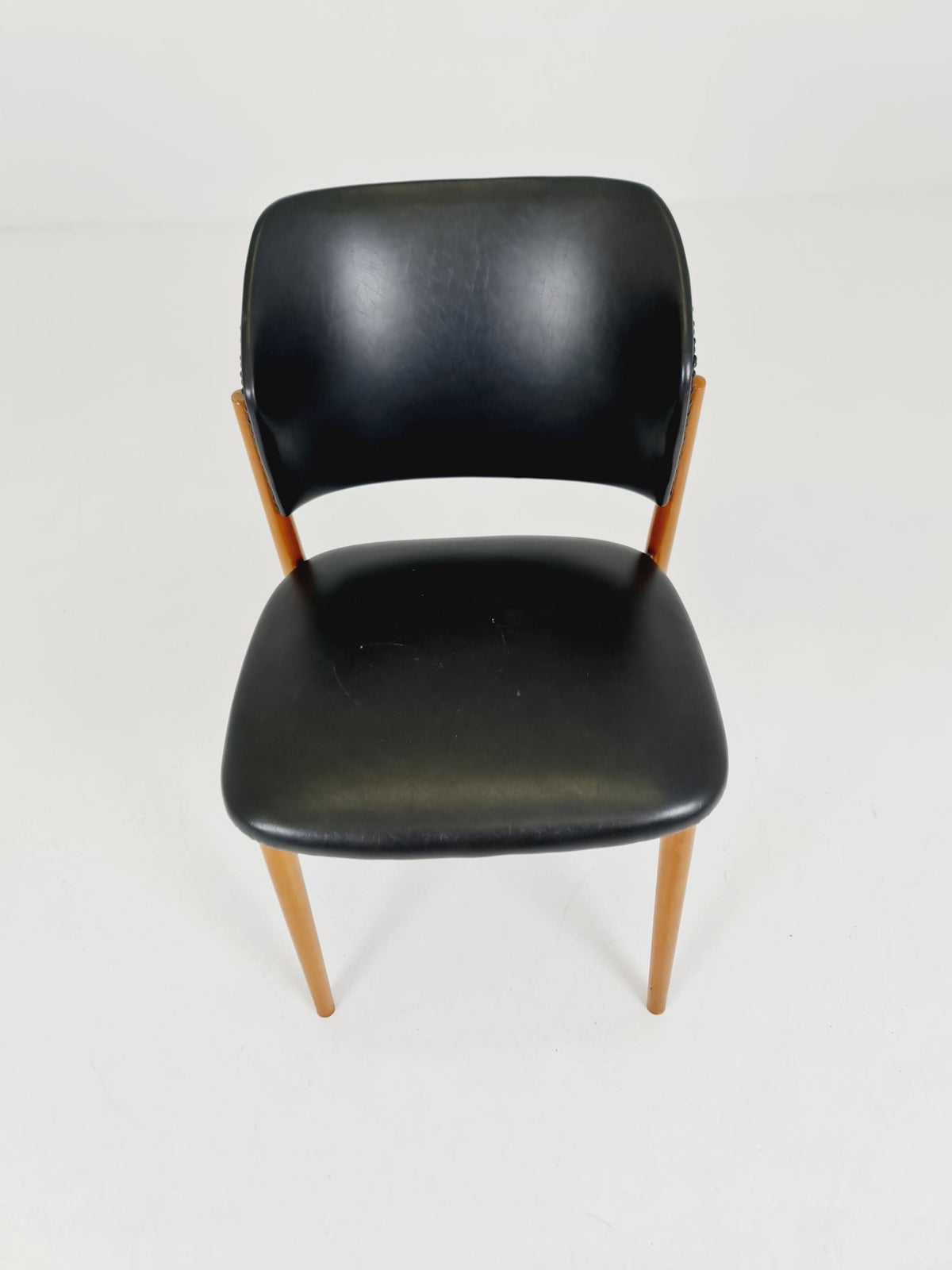 Mid Century German beechwood and faux lether chair by casala , 1960s