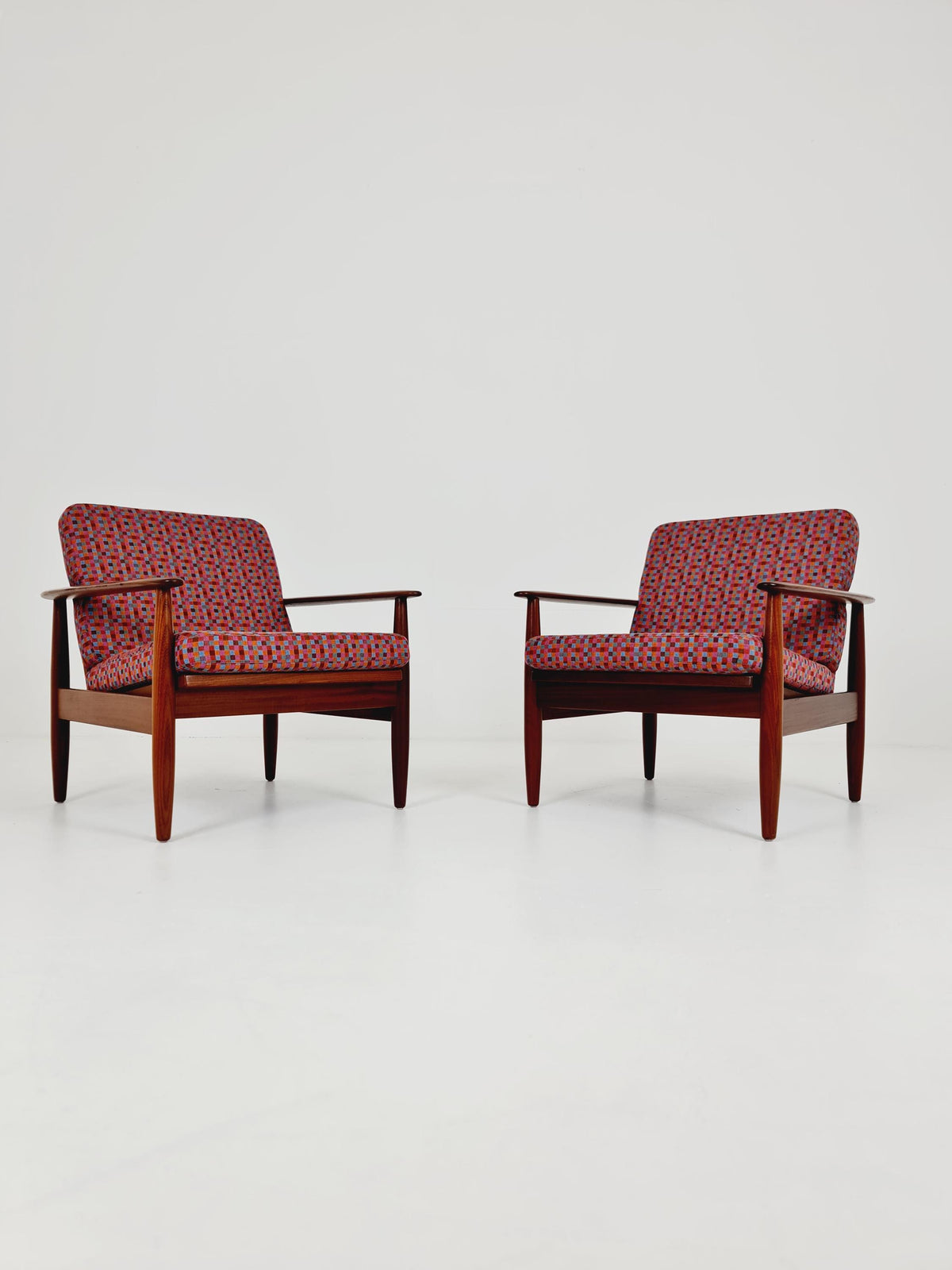 Mid century Teak easy lounge chairs Denmark 1960s, Set of 2
