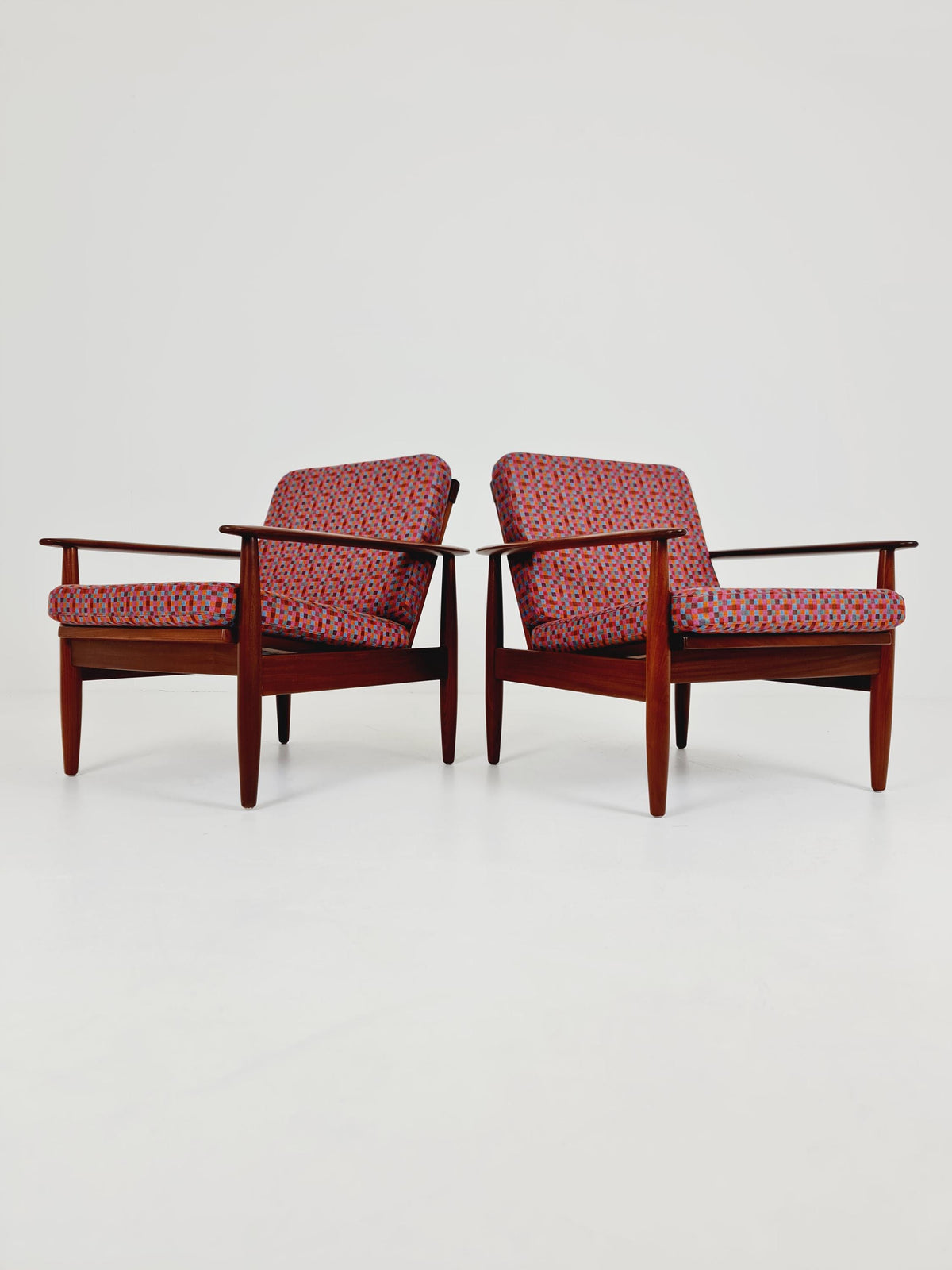 Mid century Teak easy lounge chairs Denmark 1960s, Set of 2