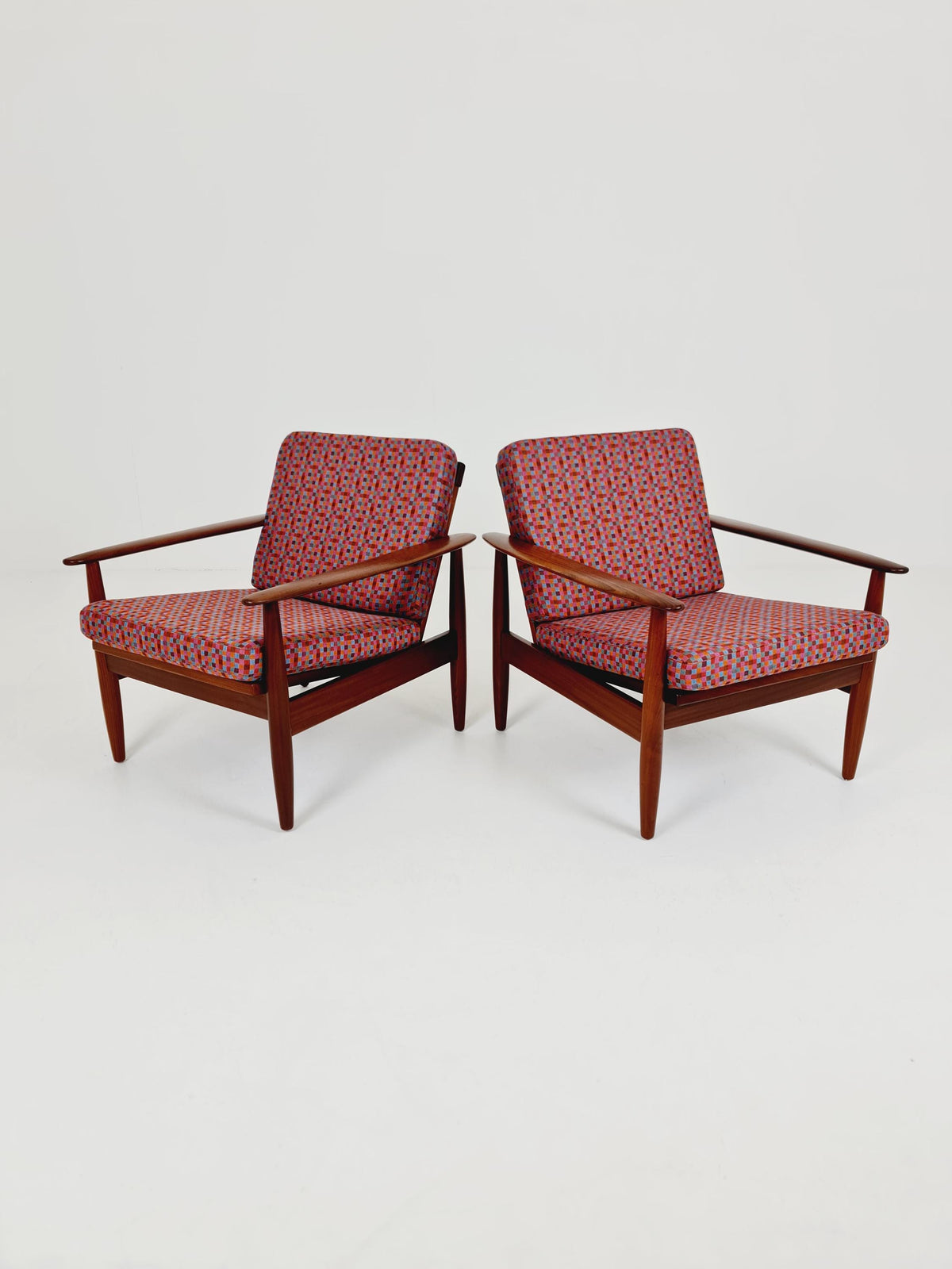 Mid century Teak easy lounge chairs Denmark 1960s, Set of 2
