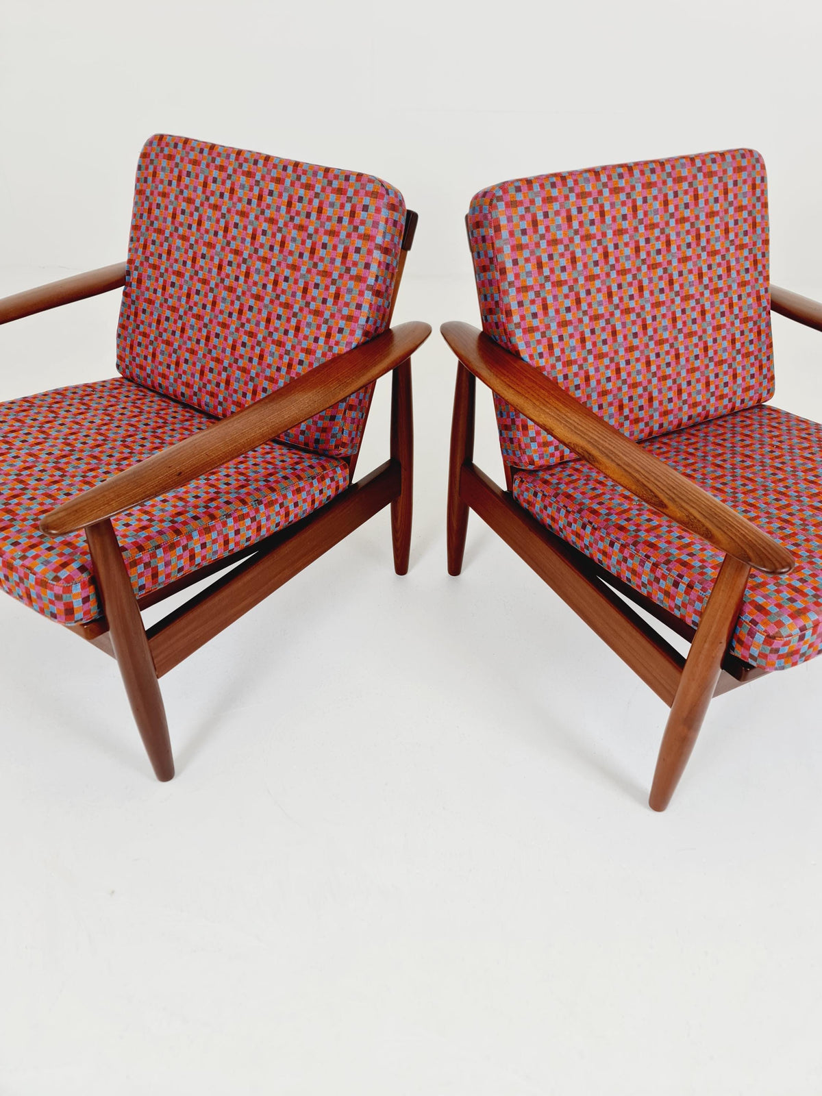Mid century Teak easy lounge chairs Denmark 1960s, Set of 2